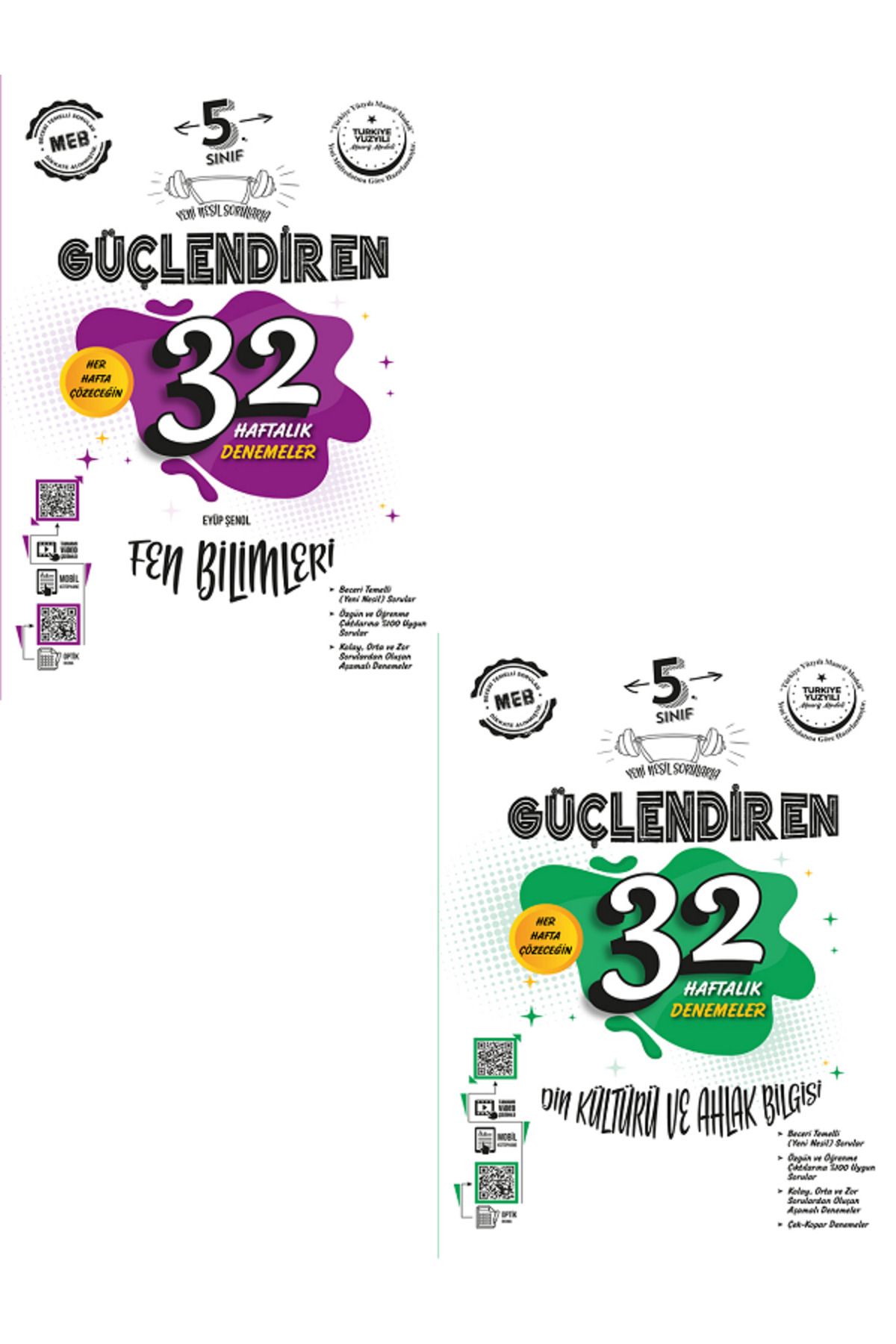 Evrensel İletişim Yayınları 5.Sınıf Ankara Güçlendiren Fen Bilimleri + Dil Bilgisi 32 Haftalık Denemeler / 2 KİTAP / YENİ