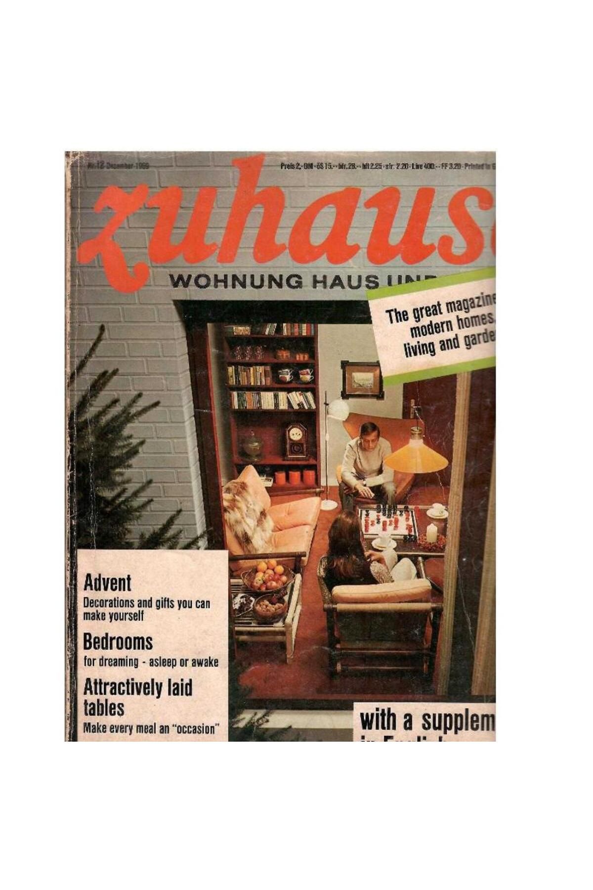 Kişisel Yayınlar Zuhause - Nr 12 - Dezember - 1969 - Almanca Dekorasyon Dergisi