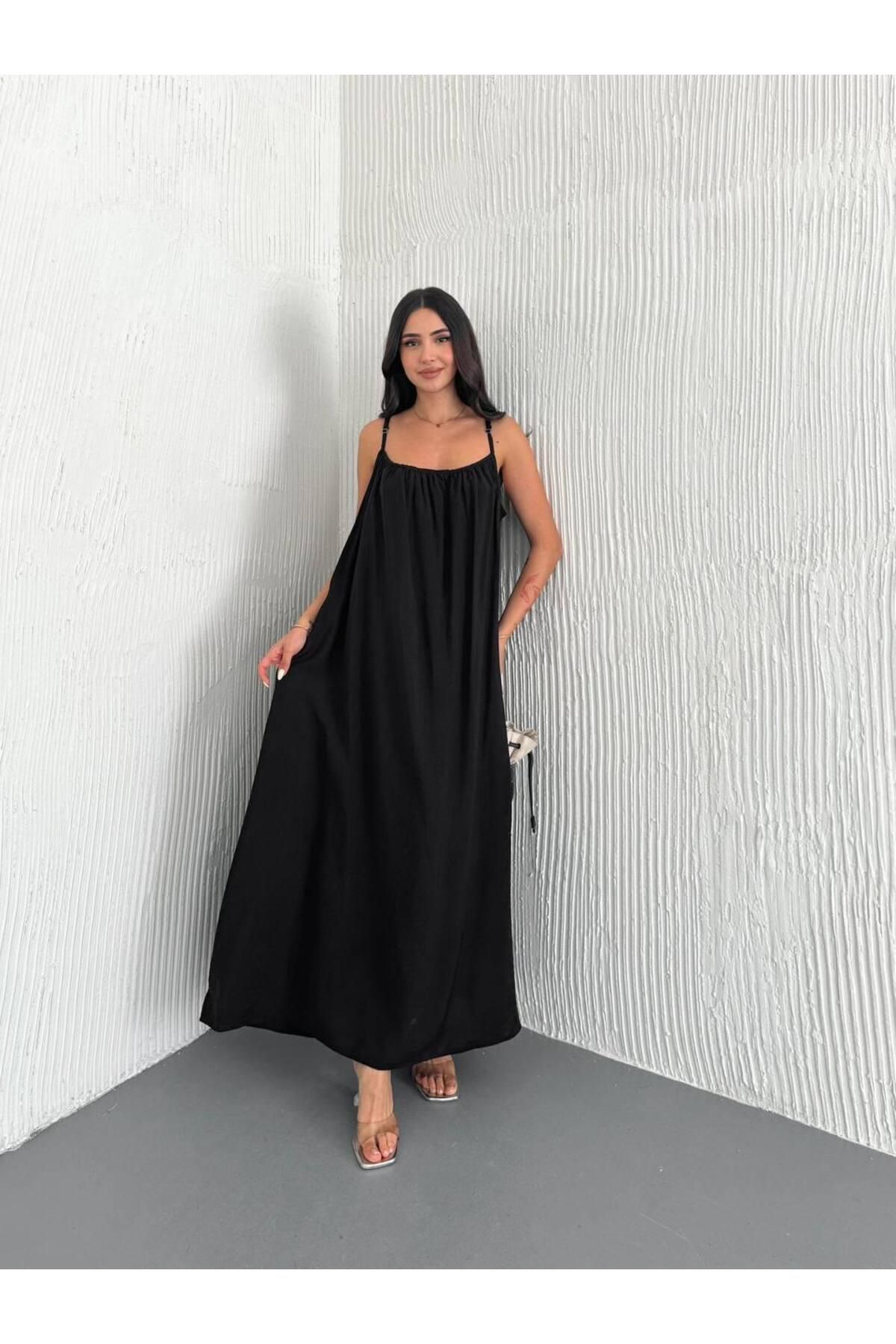 MODA İp Askılı Maxi Elbise