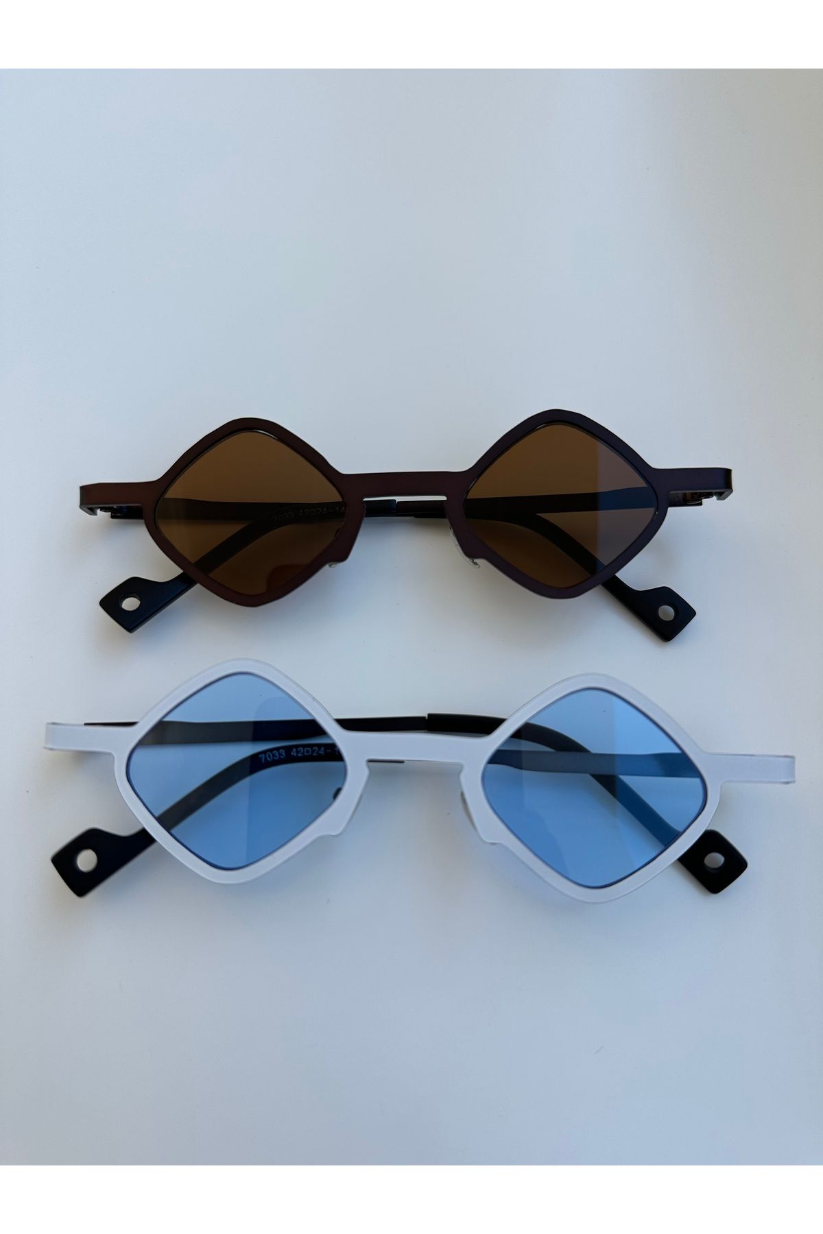 shop Trend Tasarım Gözlük | Yazlık UV Korumalı | Unisex – Beyaz / Kahverengi”