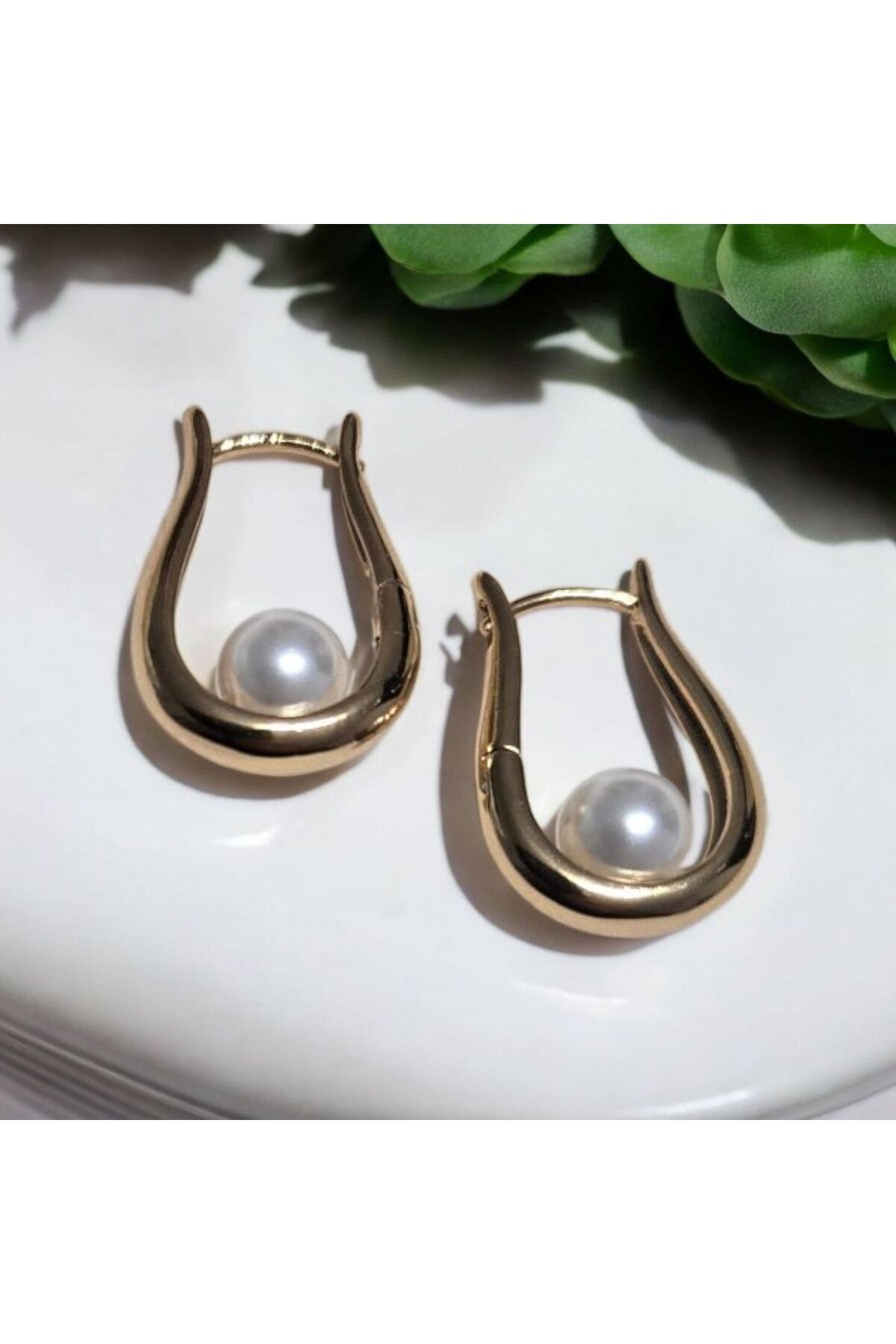 Erkçe Takı Xuping İncili Arp Küpe 18k