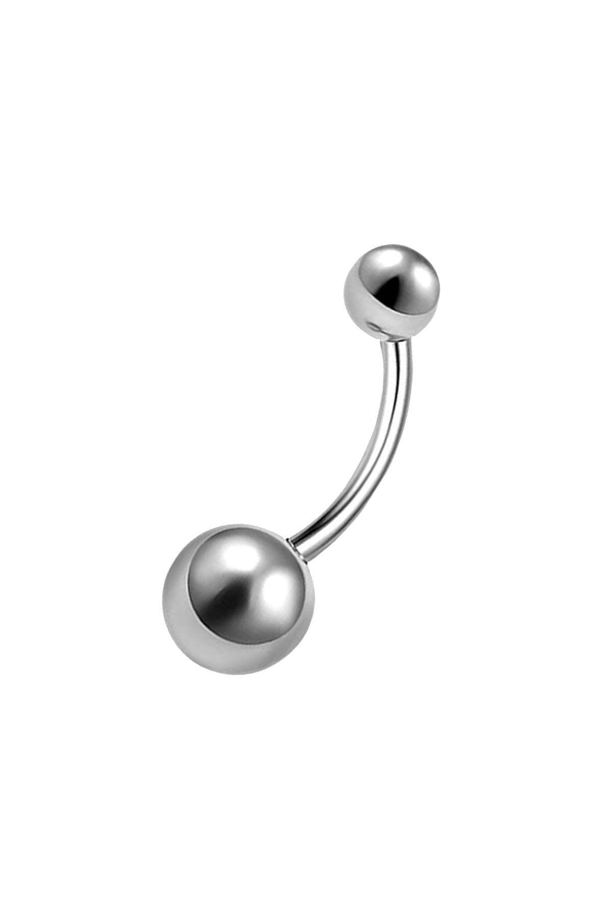 Mashkitoshki Göbek Piercing 316L Cerrahi Çelik 8 mm Gümüş renkli minimalist sade göbek piercingi