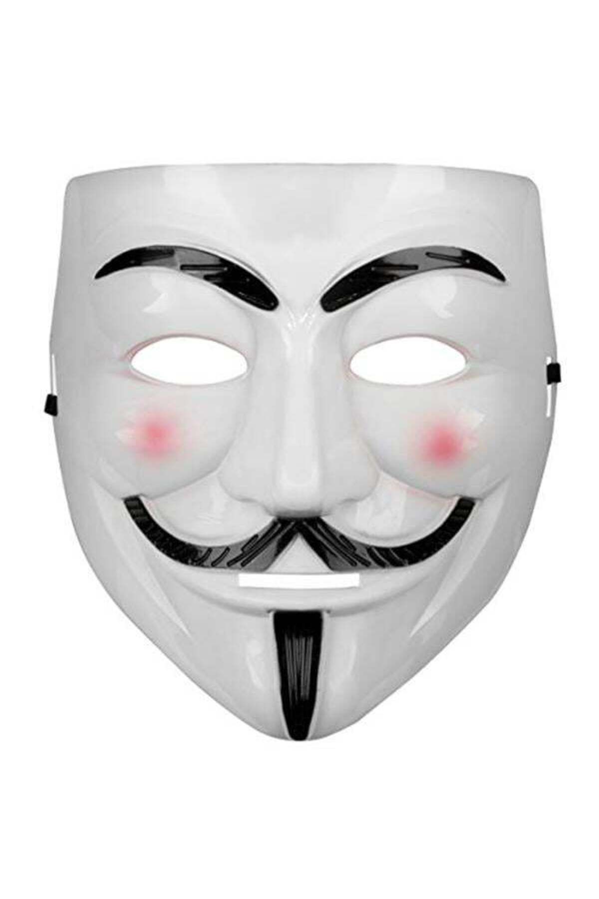 Emperium Beyaz Pembe Yanaklı V For Vendetta Maskesi