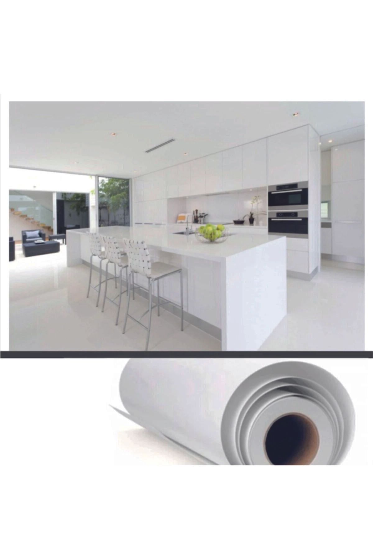 Elioure Mat Beyaz Yapışkanlı Kaplama Folyosu 52cm x 3m, şık ve kullanışlı görünüm sağlar.