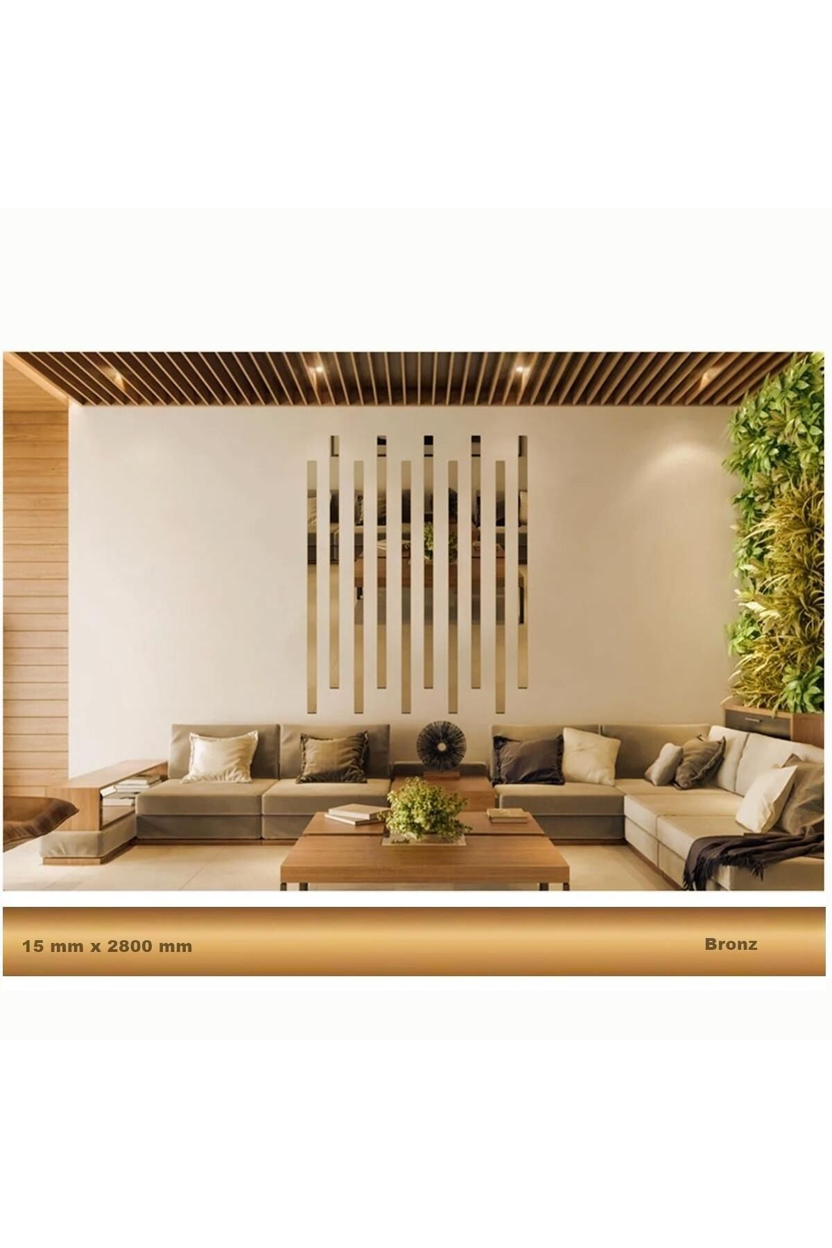 Elioure 15 mm x 2800 mm Bronz Aynalı Pleksi Şerit Mobilya Süsü, şık ve dayanıklı dekoratif ürün