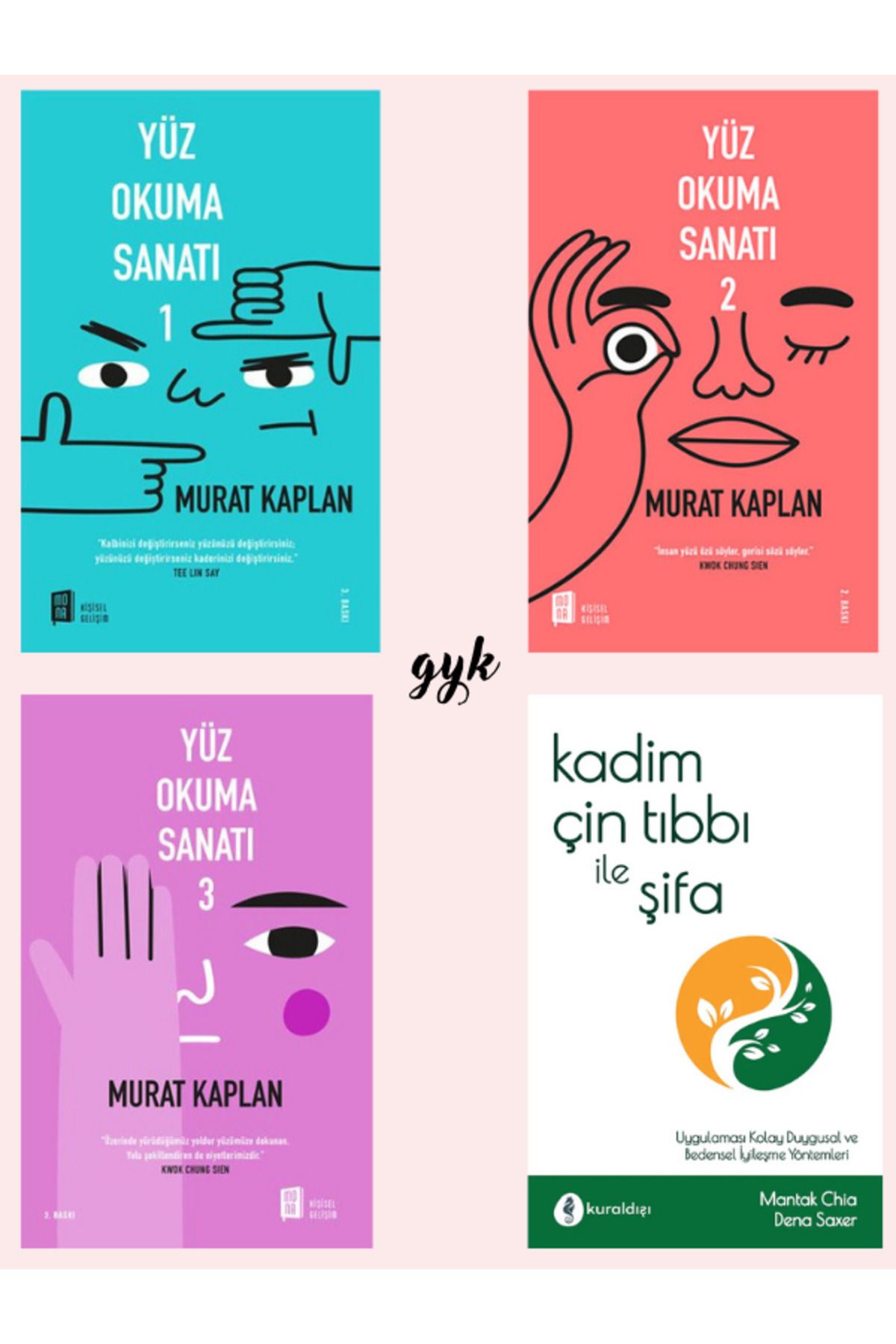 Mona Kitap Yüz Okuma Sanatı 1-2-3 ve Kadim Çin Tıbbı ile Şifa 4 Kitap SET