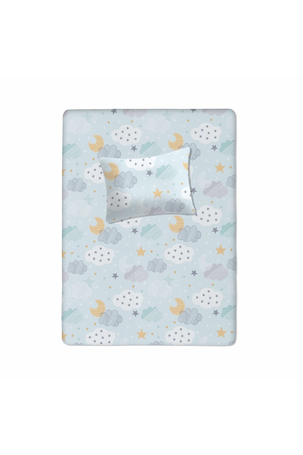 Lief Home %100 Pamuklu Bebek Lastikli Çarşaf 70x130+20 | Bebek Yastık Kılıfı 35x45