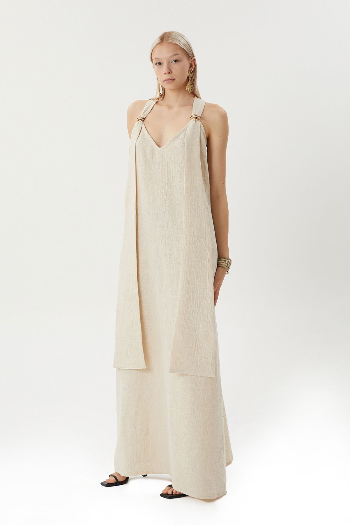 SAINT ONES -STONES-Simli Müslin Oversize Elbise