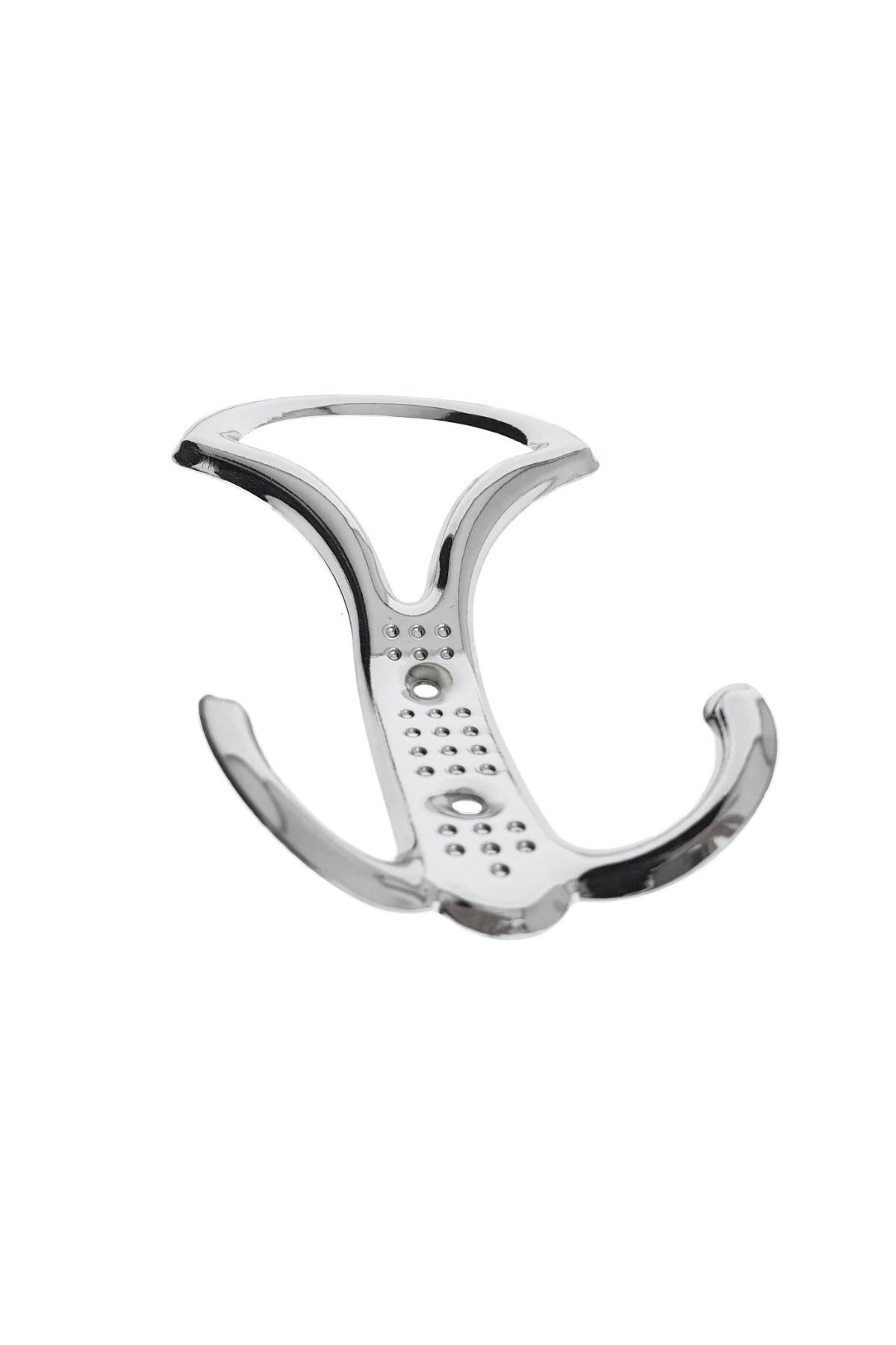 OEM-Metal hanger for furniture or wall, 3 hooks, MOB-65957, 2 mounting holes, 160 x 90 x 30 mm, chrome 2