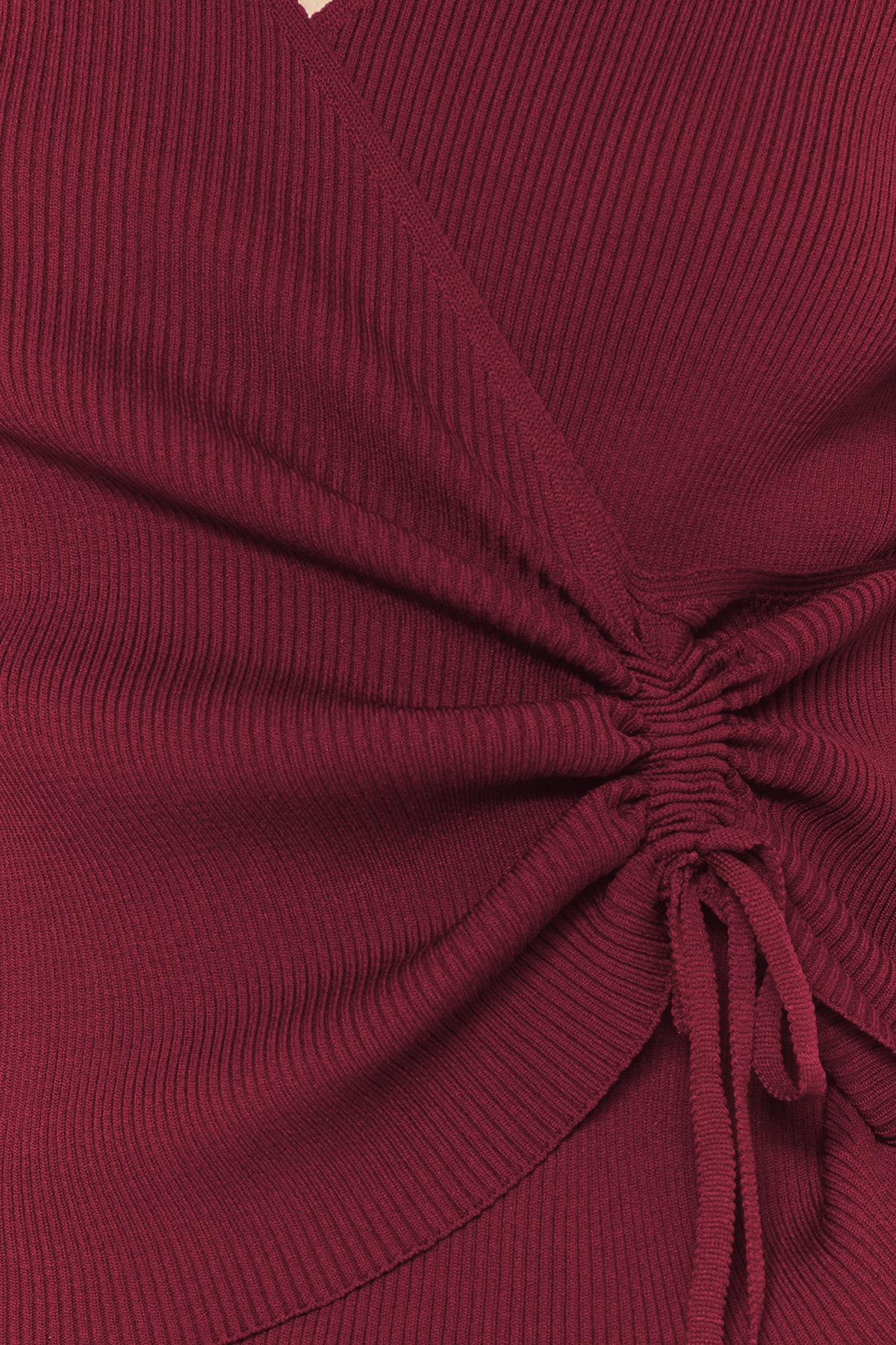 Trendyolmilla  Bordo Kruvaze Büzgü Detaylı Triko Kazak TWOAW23KZ00828 - Görsel 5