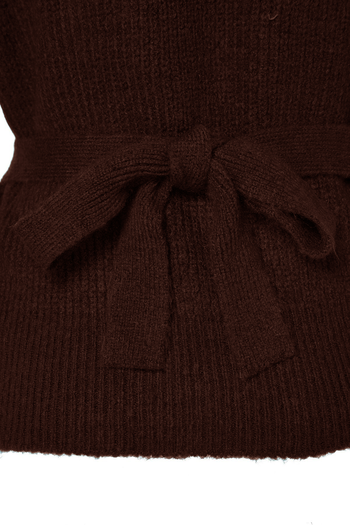 Trendyolmilla  Kahverengi Yumuşak Dokulu Kruvaze Yaka Triko Hırka TWOAW24HI00282 - Görsel 8