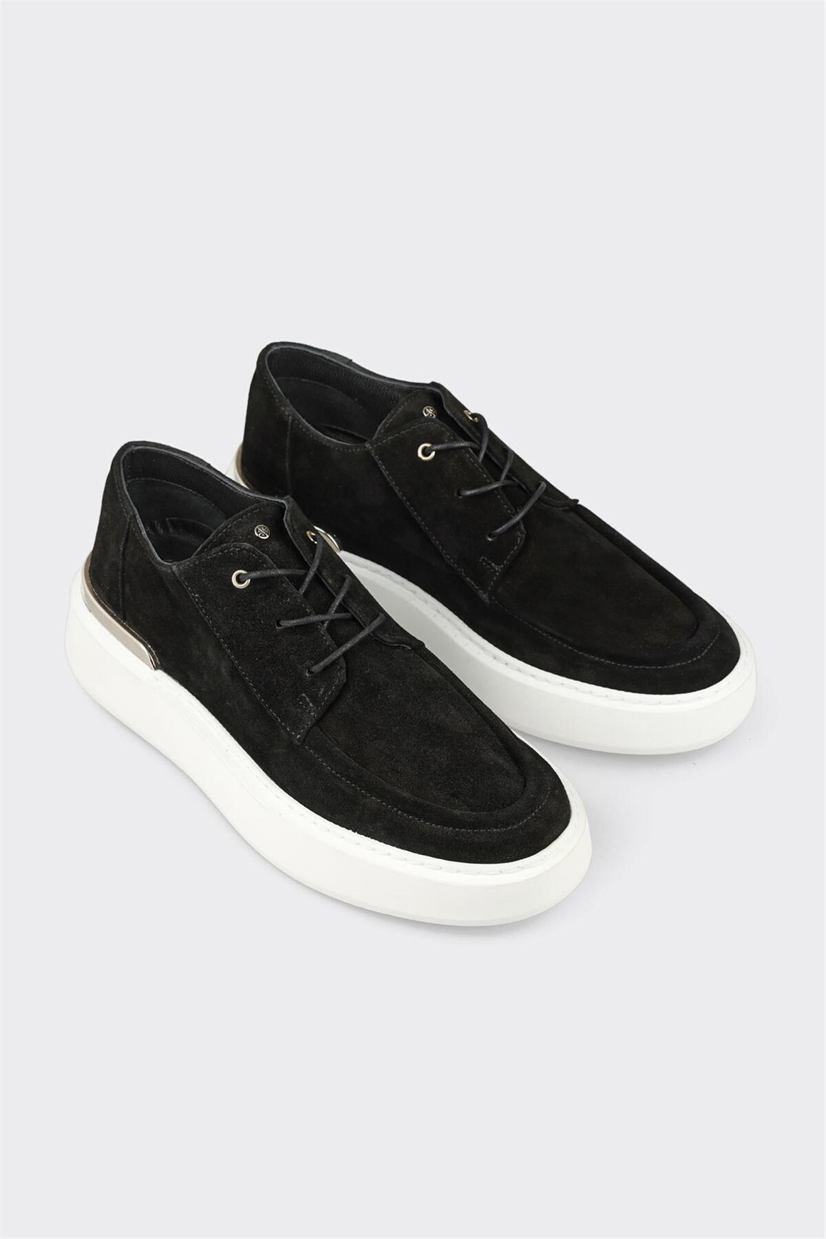 Elle  Siyah Deri Erkek Günlük Ayakkabı - Görsel 2