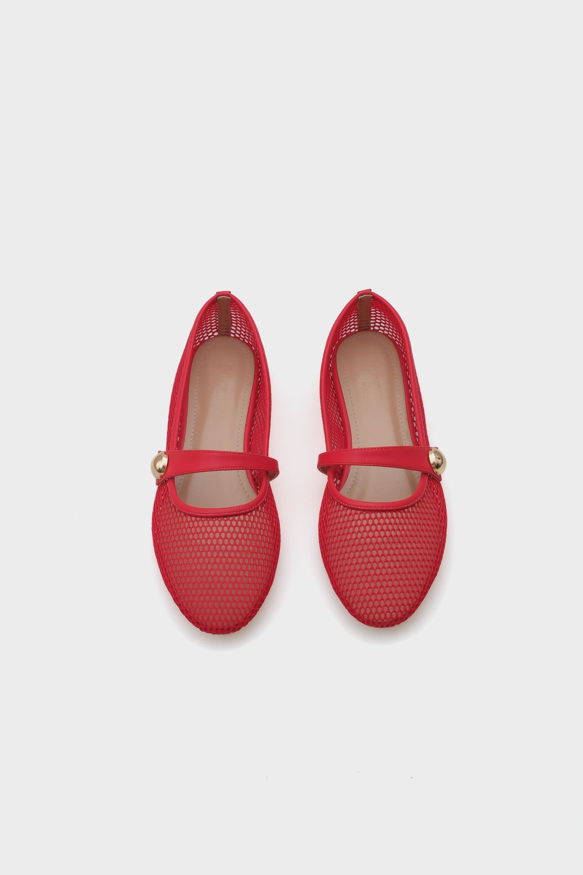 Capone Outfitters-Amy Mesh Buckle Strap Women's Ballerinas 4