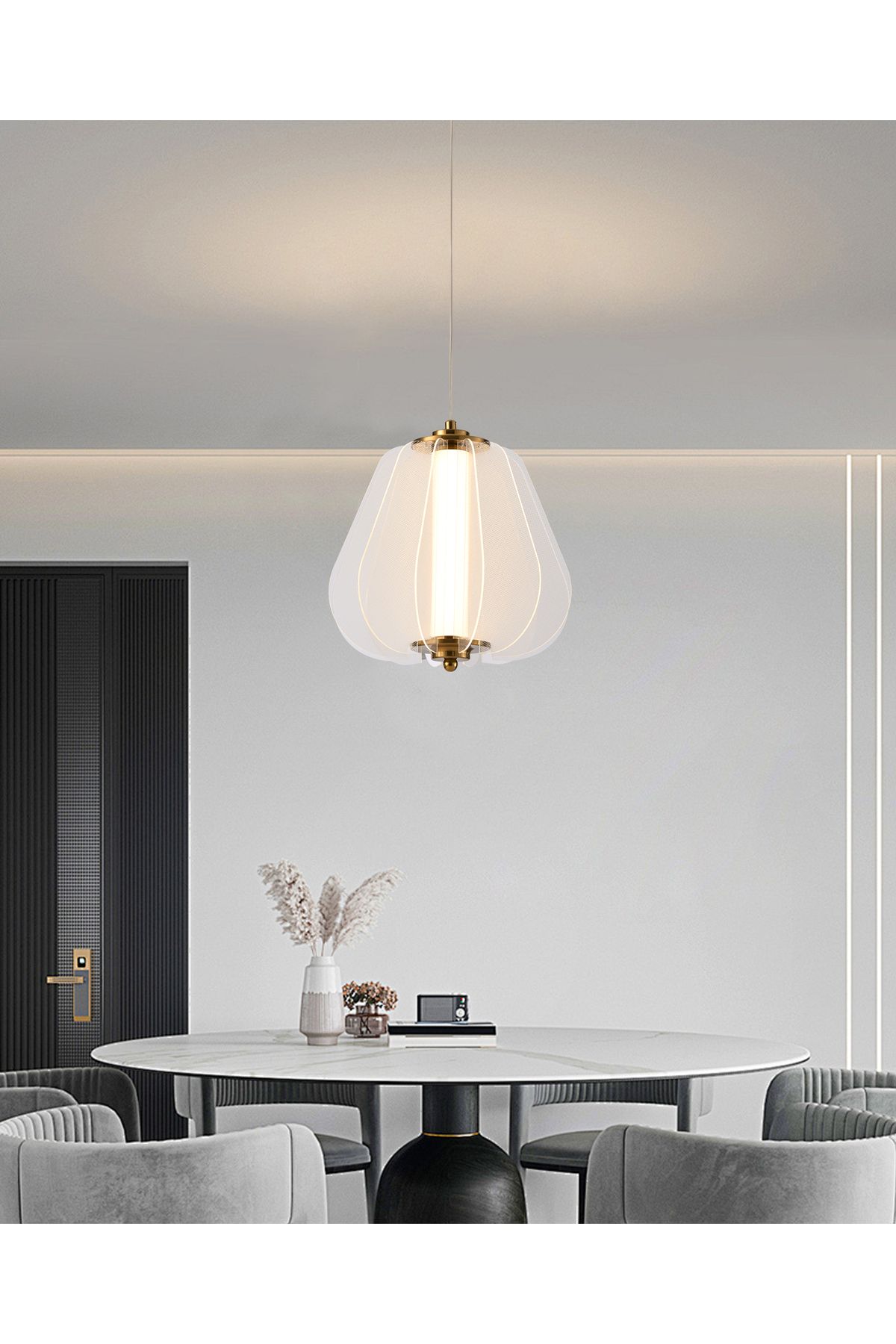 Apliqa Hopps 18 Watt 3000K Elips Bakır Tekli Led Sarkıt Avize
