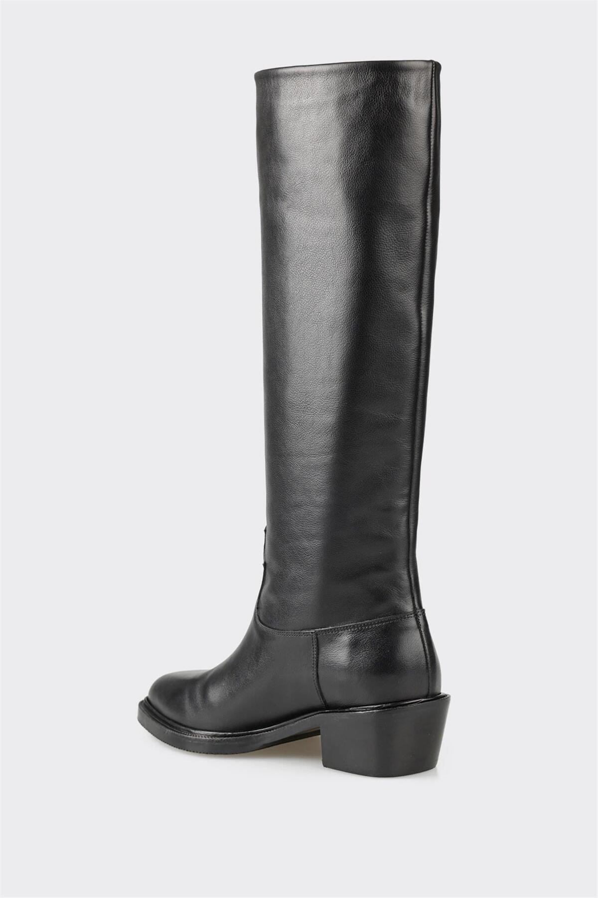 Elle Shoes Siyah Deri Kadın Çizme görsel 3