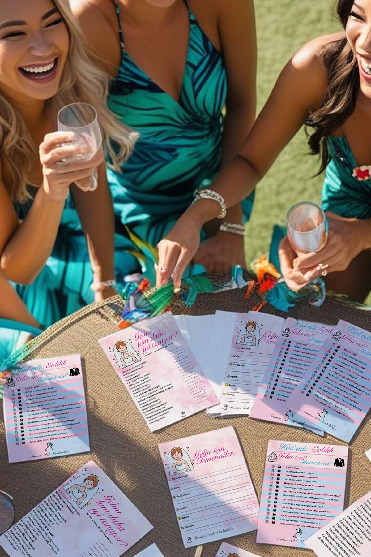 Kentsoylu Bekarlığa Veda Partisi 54 adet Oyun Kart Seti, Bride To Be Geline Eğlenceli Veda