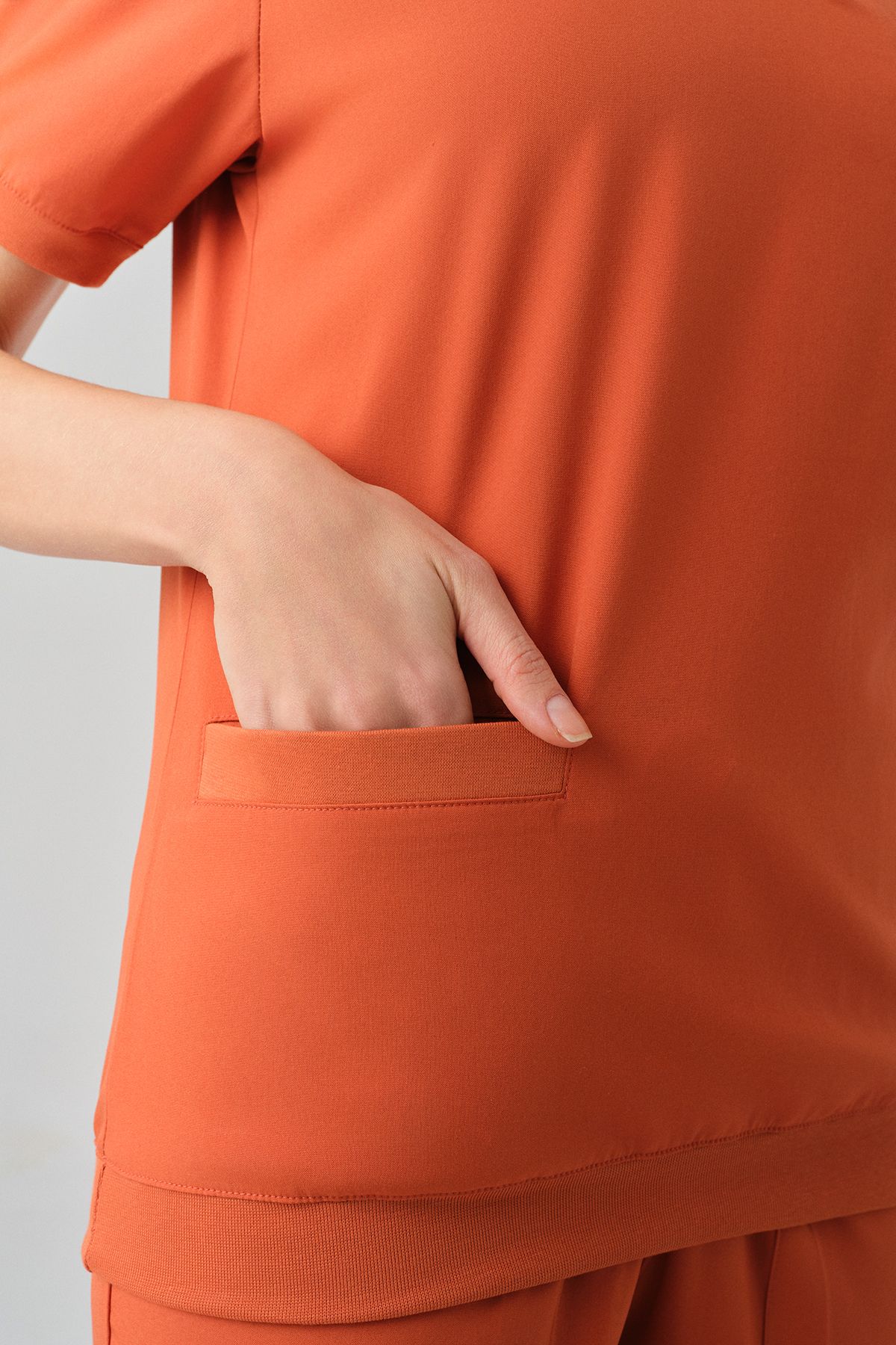 ÇİZGİ MEDİKAL-Kiret Star Best Lycra Suit Set de sus și de jos din țesătură Lycra bidirecțională cu detaliu de nervuri 4