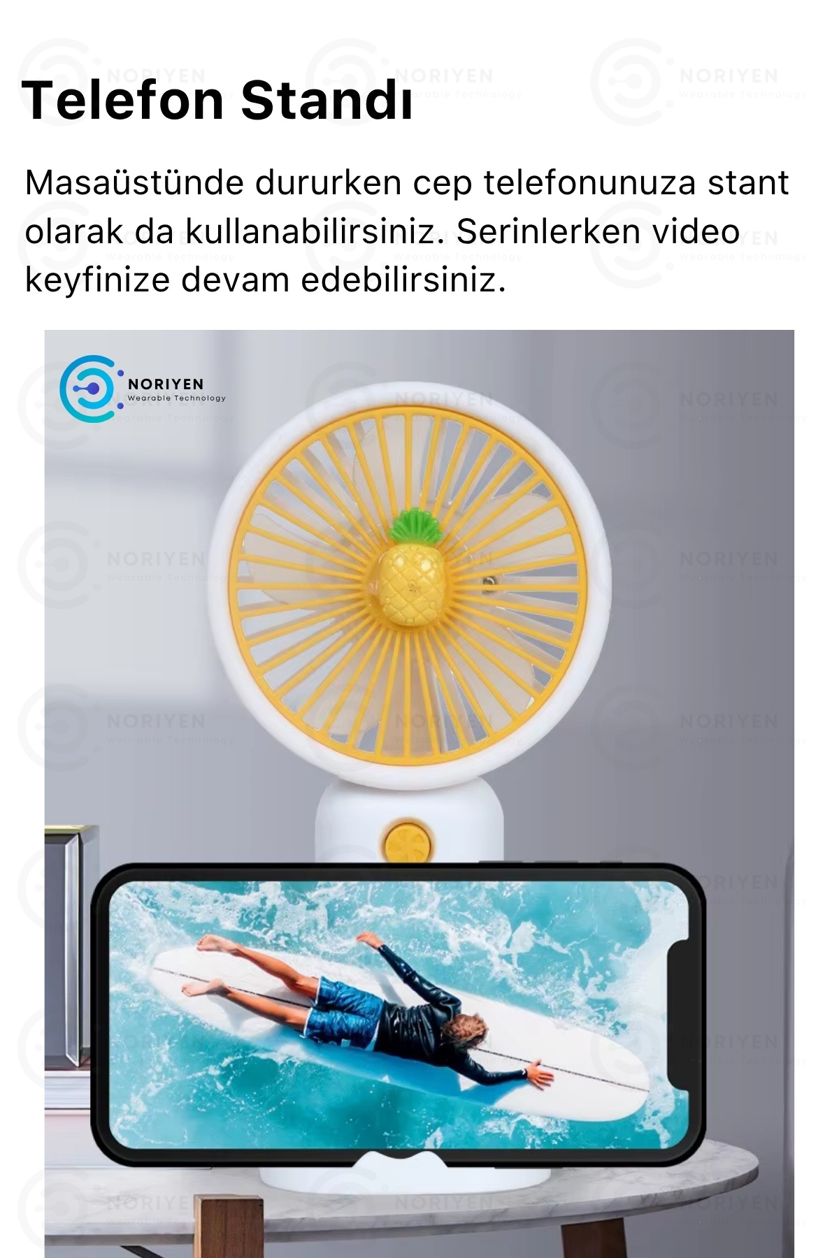 Yeni Nesil Telefon Stantlı Masaüstü ve El İçin Şarjlı Soğutucu Taşınabilir Mini El Fanı Vantilatör