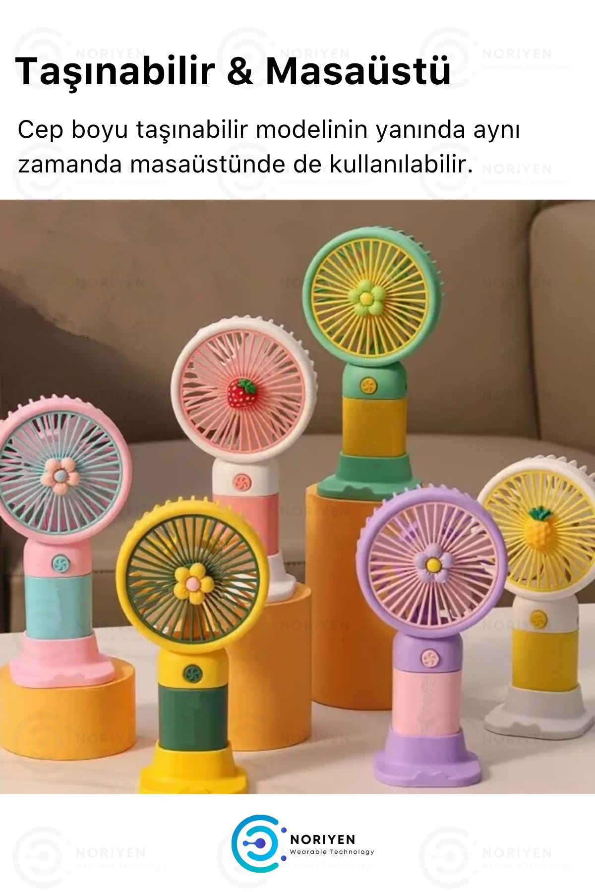 Yeni Nesil Telefon Stantlı Masaüstü ve El İçin Şarjlı Soğutucu Taşınabilir Mini El Fanı Vantilatör