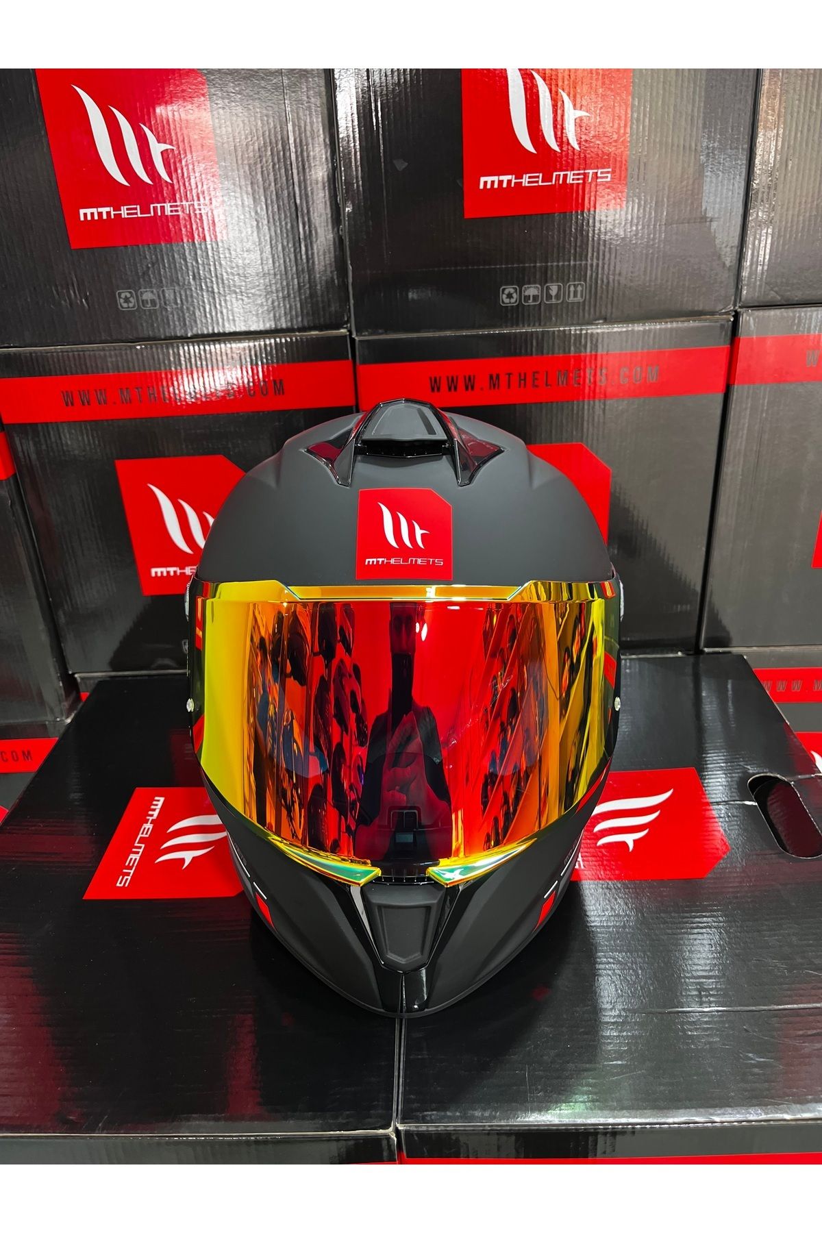MT Helmets Targo s solid (şeffaf vizörlü) kask