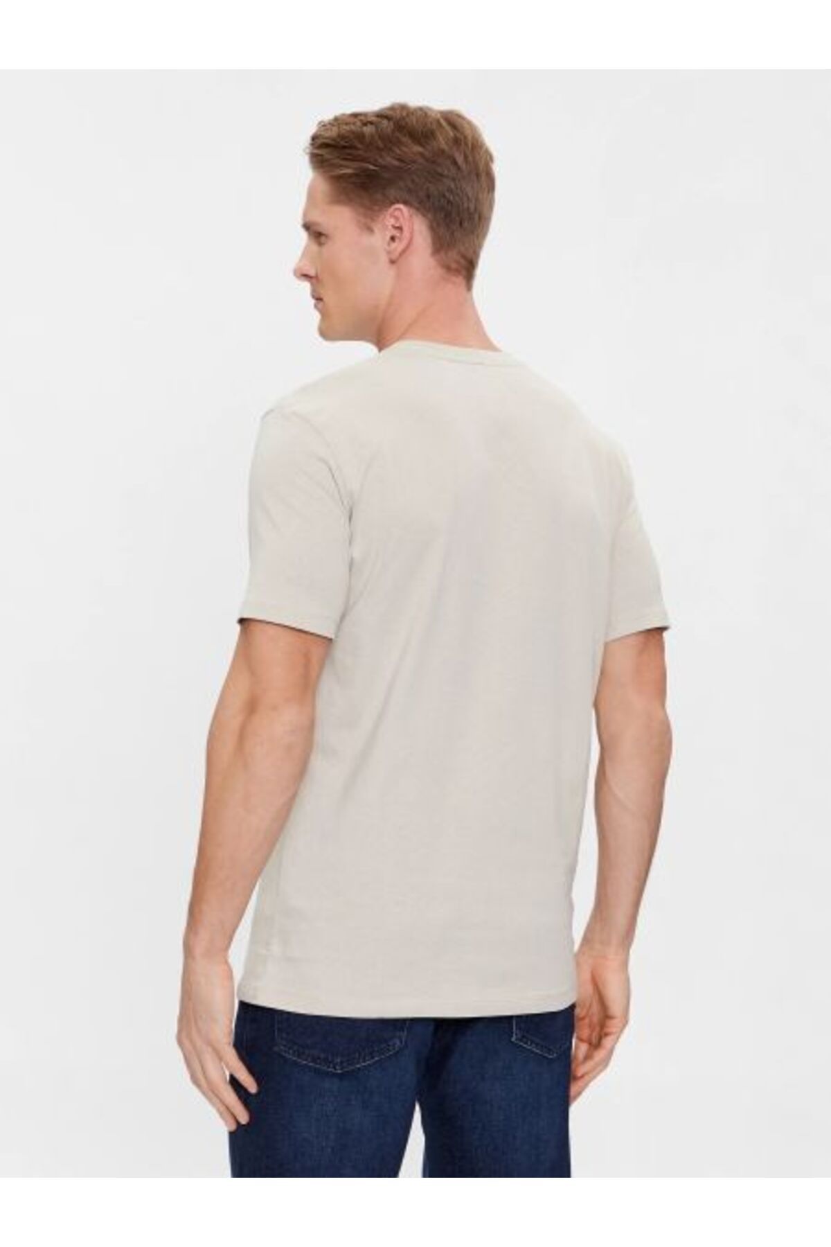 تی شرت آبی مردانه پنبه لفزی پارچه ای T Shirt BOSS