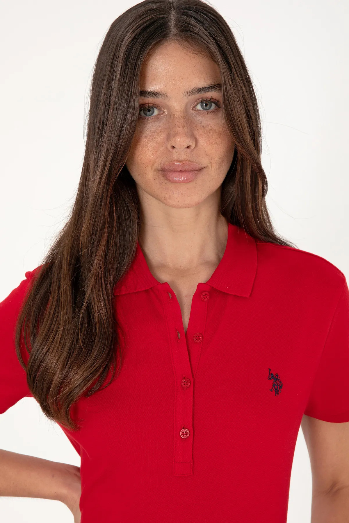U.S. Polo Assn. Red Collar Women's T-Shirt - GTP-IY24 DMLS