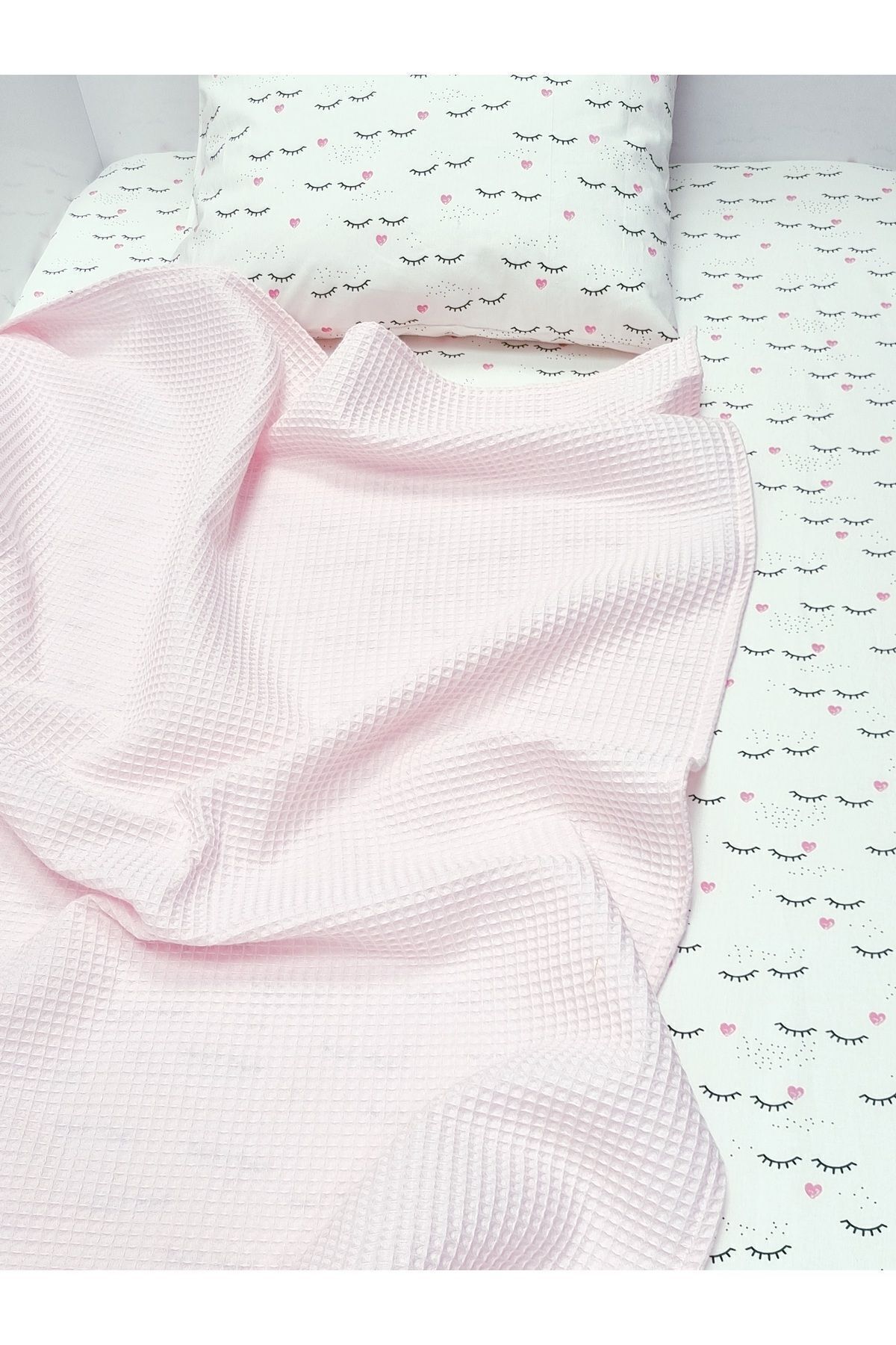 Yada Baby %100 Pamuk Poplin Waffle Bebek Pike Takımı (80 X 120 CM) (OEKO-TEX SERTİFİKALI) fotoğrafı 6 (önizleme)