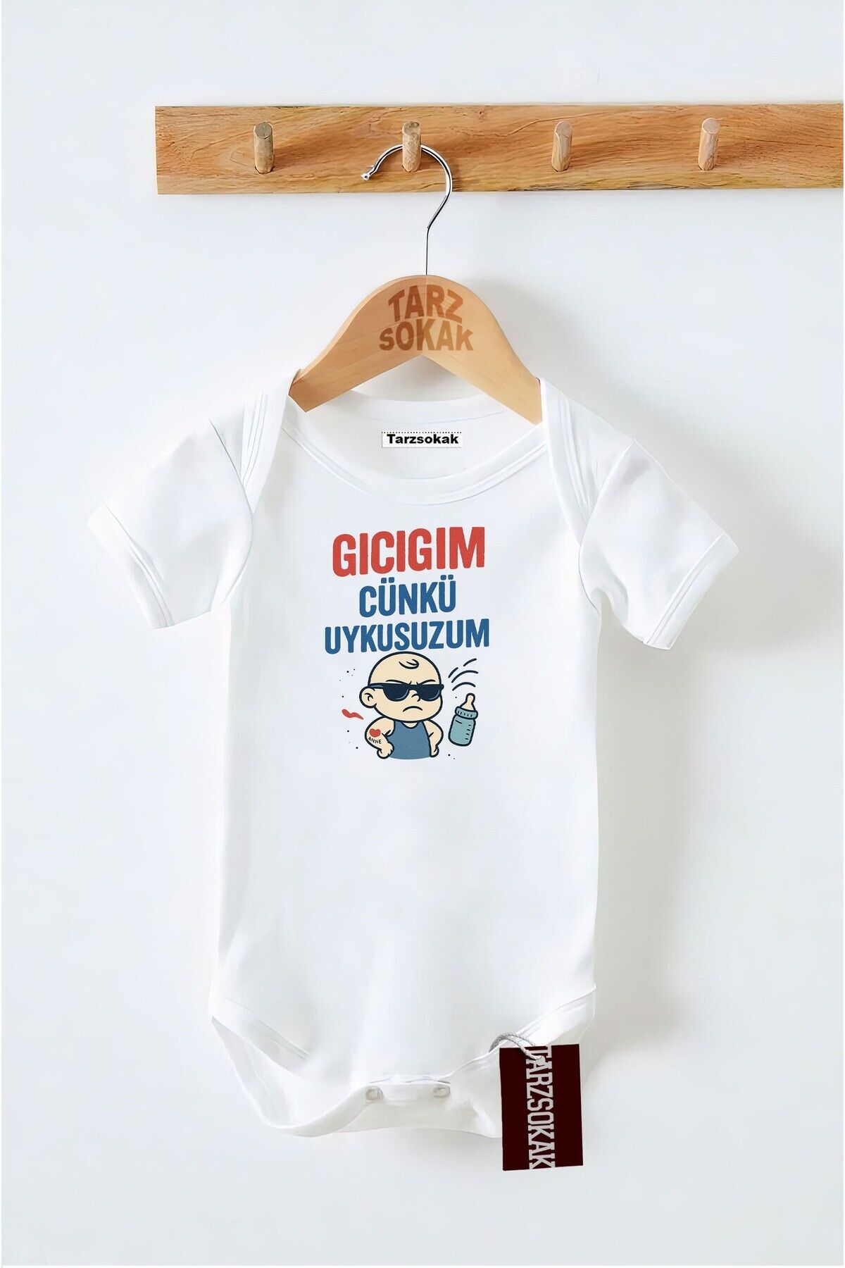Tarzsokak Kısa Kol Body GICIĞIM ÇÜNKÜ UYKUSUZUM KODZıbın44