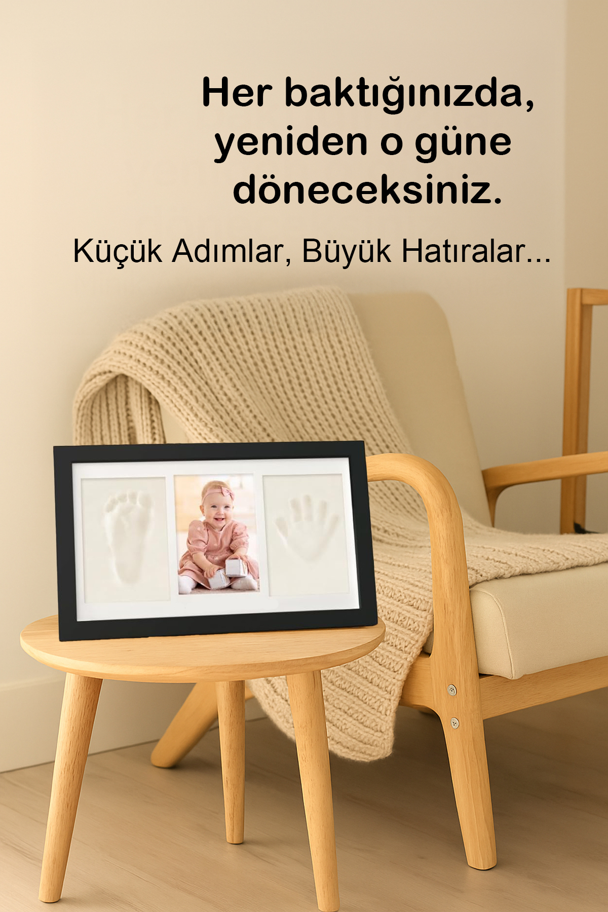 Moky Design Bebek El Ayak İzi Seti – Kişiselleştirilebilir Kil Anı Çerçevesi | Yenidoğan Bebek Hediye ve Hatıra fotoğrafı 4 (önizleme)