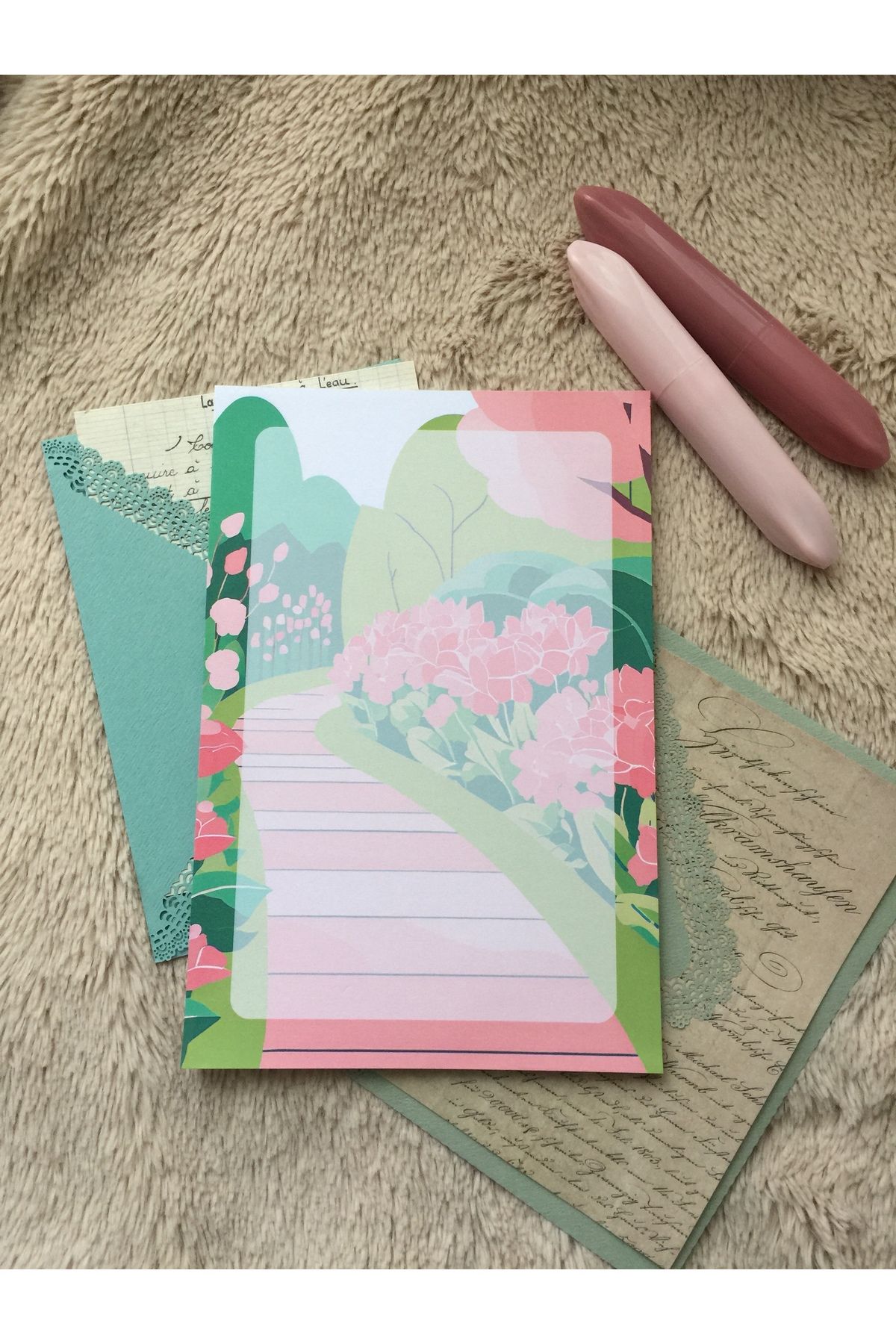 LaCerdaDesign Çiçekli Yollar Notepad,Memopad,Not Defteri