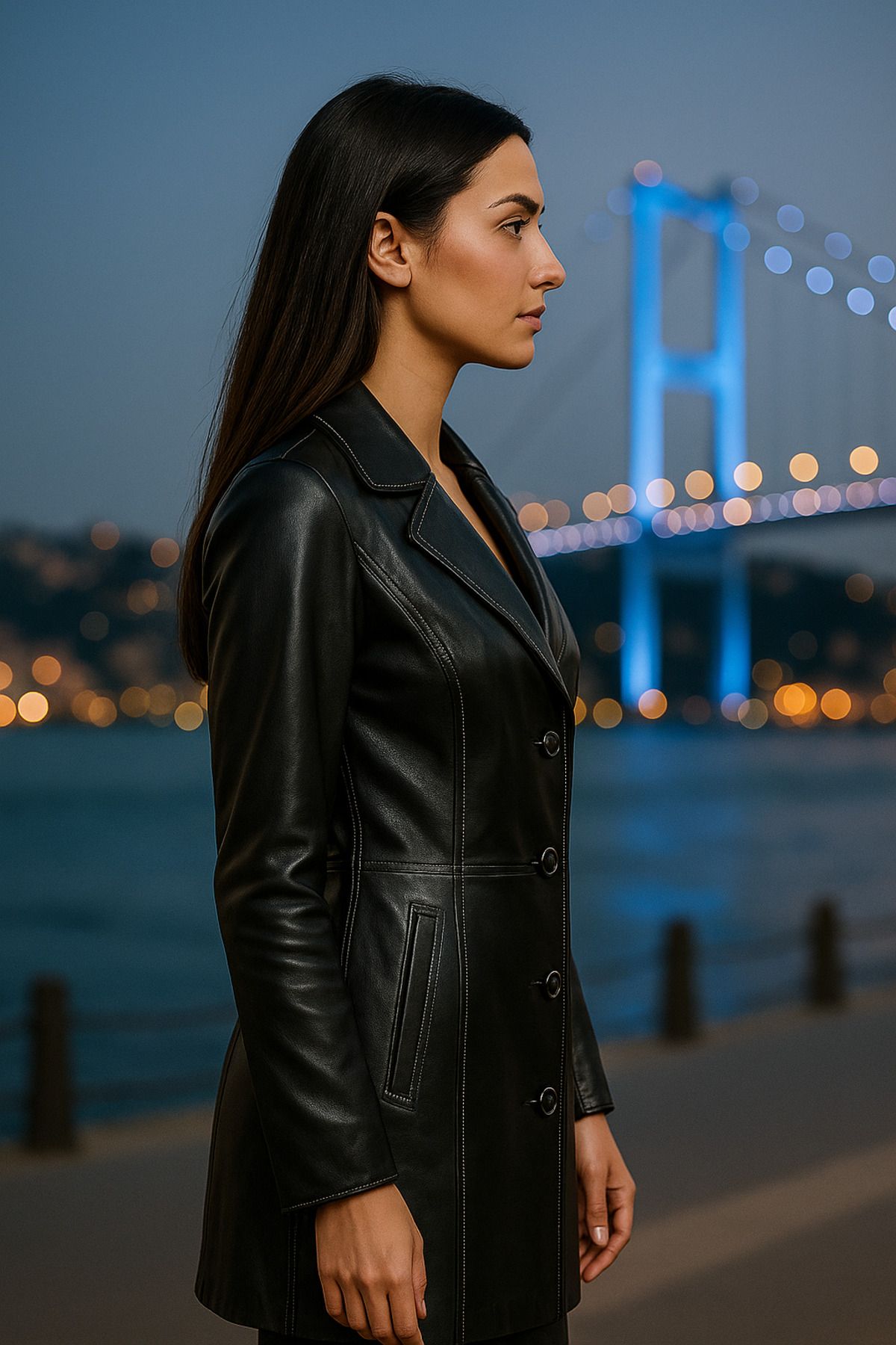 Butik İnci Dikiş Kadın Hakiki Deri Ceket