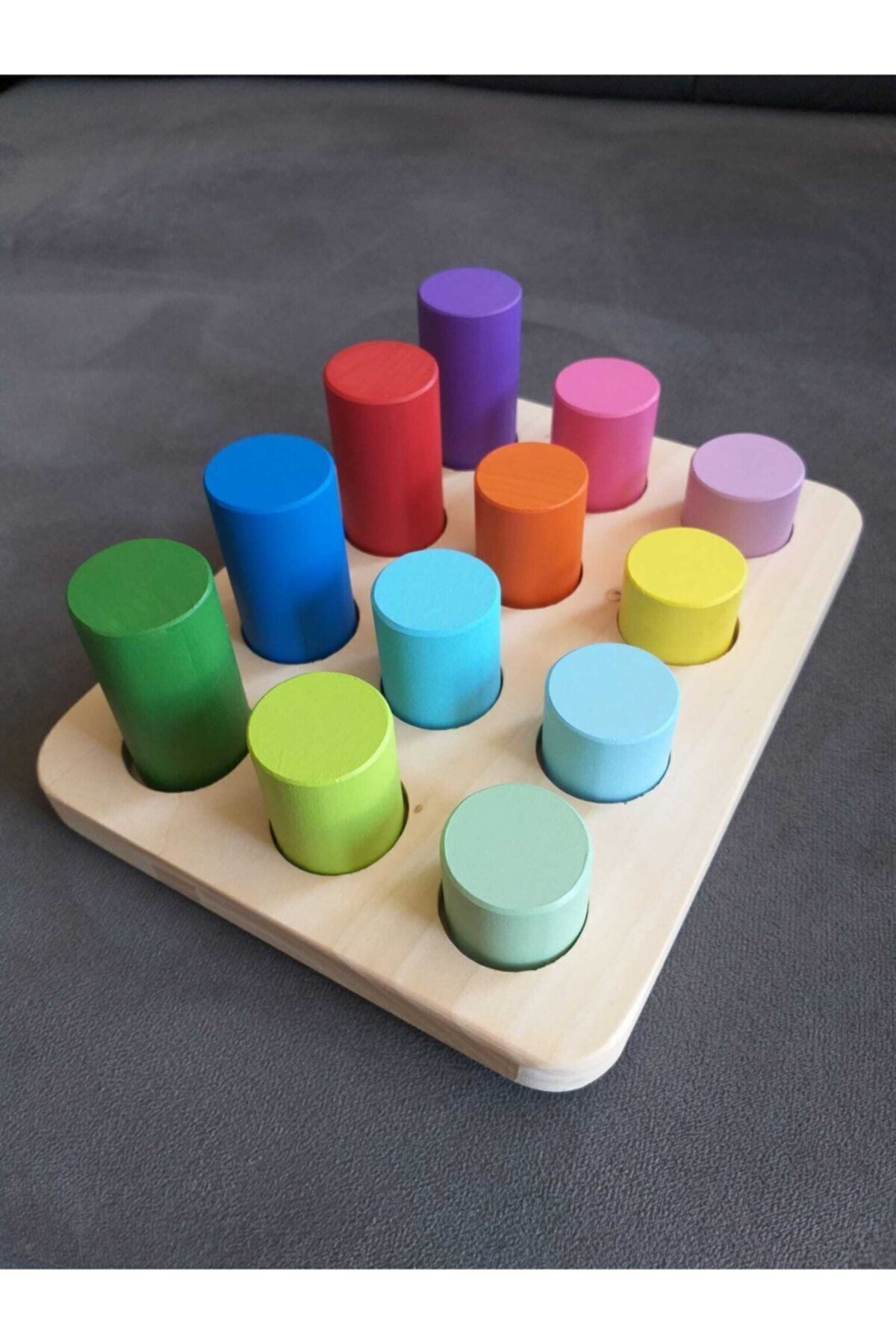 Moccotoys Montessori Eşleştirme Tablalı Silindirler & Eğitici Kartlar & Masif Ahşap fotoğrafı 5 (önizleme)