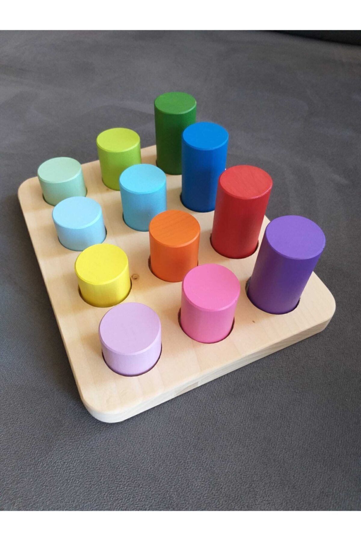 Moccotoys Montessori Eşleştirme Tablalı Silindirler & Eğitici Kartlar & Masif Ahşap fotoğrafı 3 (önizleme)