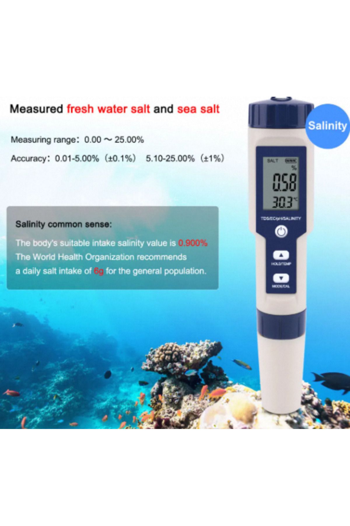 Choice-0.1 Ez-9909 Yieryi Tds Ec Ph Salinity Meter Orp H2 S.g Temp Water Quality Monitor Solution Fertilize 2