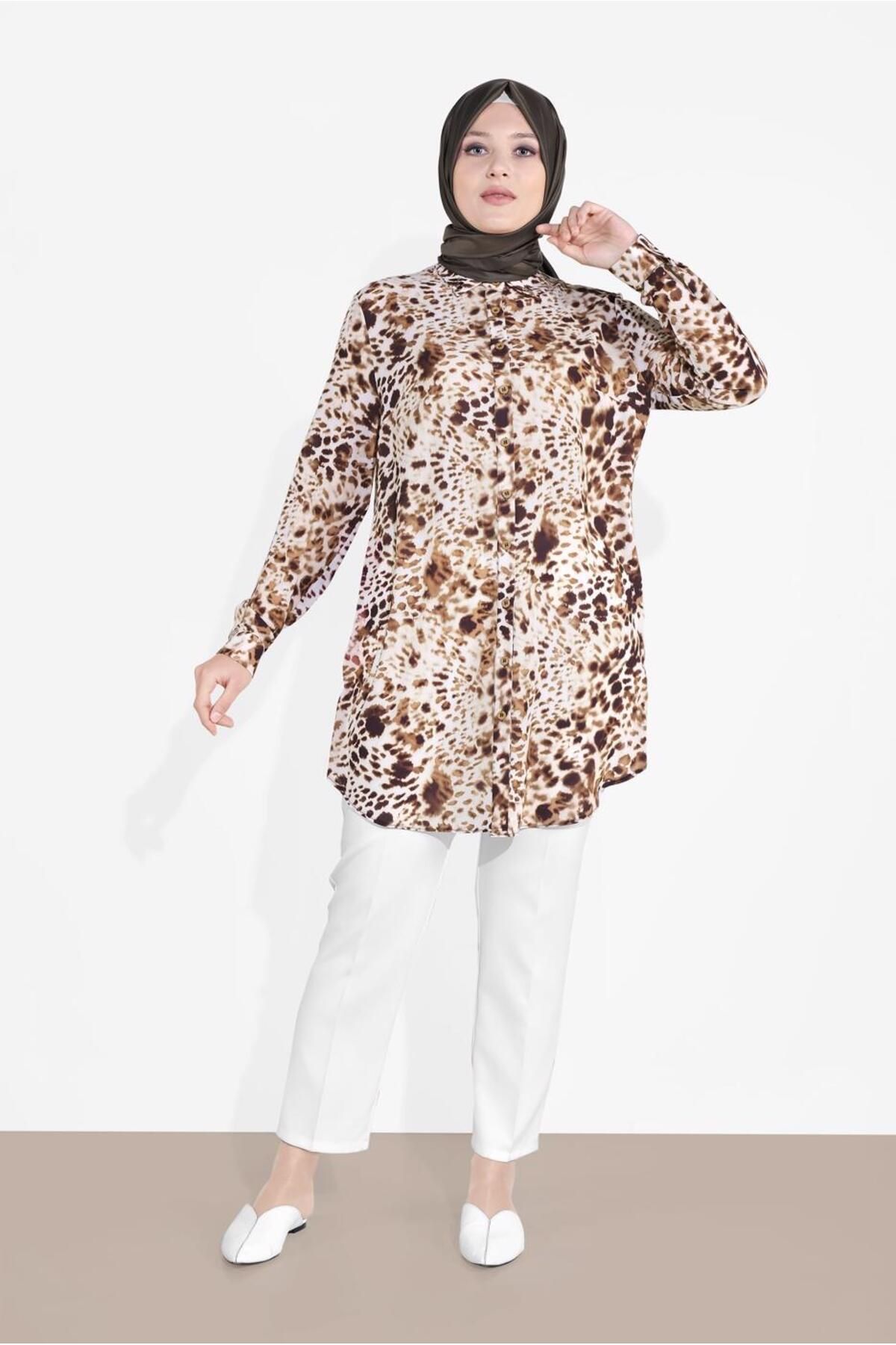 Alvina-Buttoned Patterned Tunic 2857 1