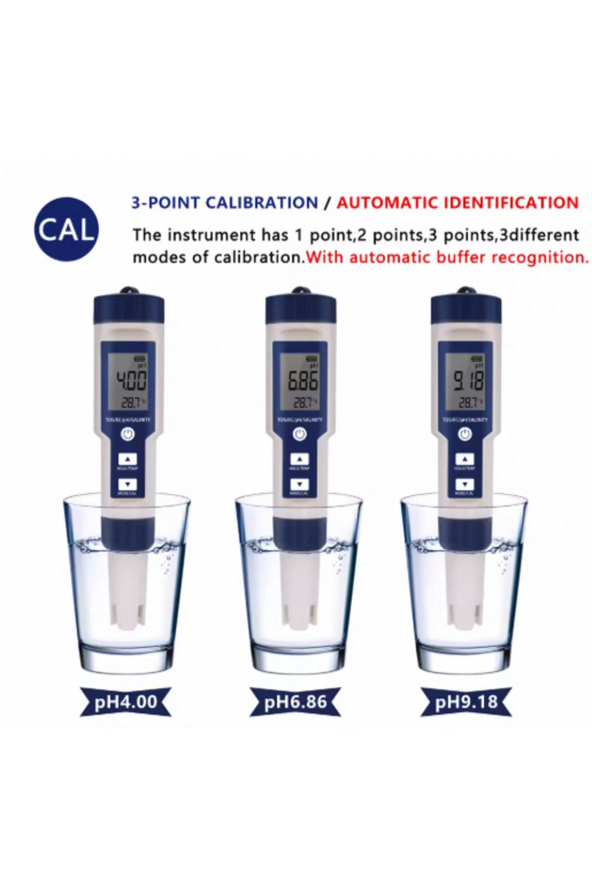 JUANJUAN-No Backlight 5 In 1 Ph Meter Water Quality Tester Digital Tds Ec Ph Salinity Temperature Meter For P 3
