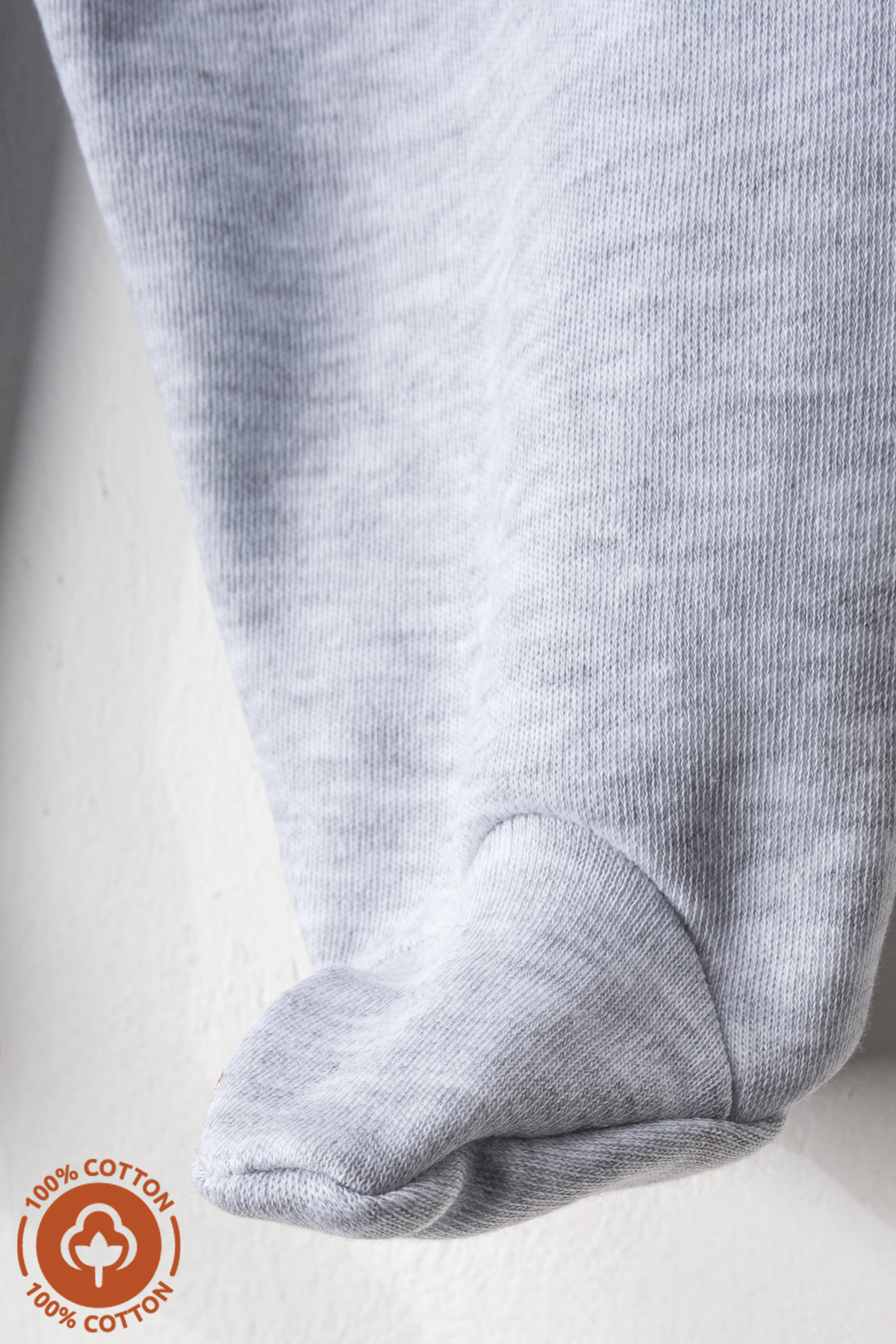 Miniel Unisex Bebek Penye Organik Pamuklu 0-6 Ay Patikli Bebek Pantolon Tek Alt Basic Model fotoğrafı 4 (önizleme)