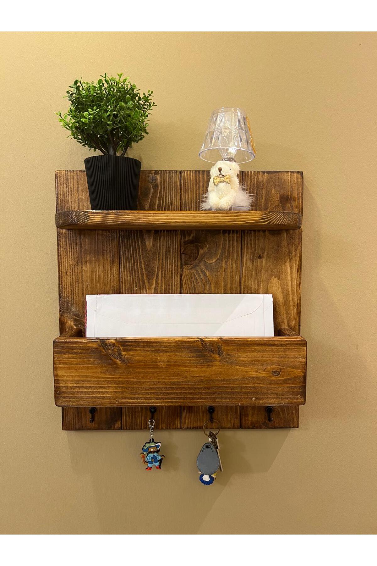Kale Home Wooden Hanger Wall Shelf Decor Purpose Mailbox Keychain Wall Mounted Keychain