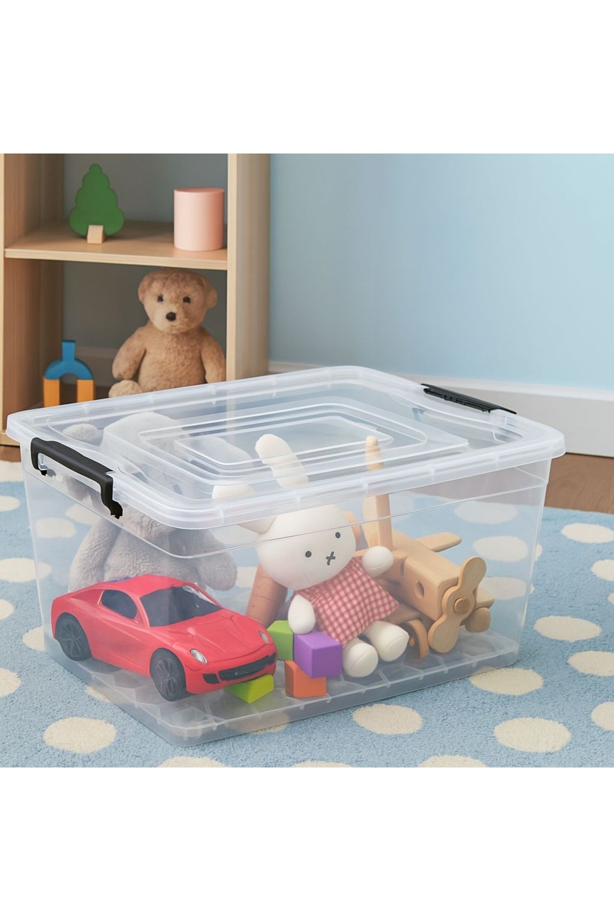 DEEMBRO-2 Pieces 70 Lt Wheeled Storage Box Wheeled Storage Container Large Size Storage Size 41*60*39 6