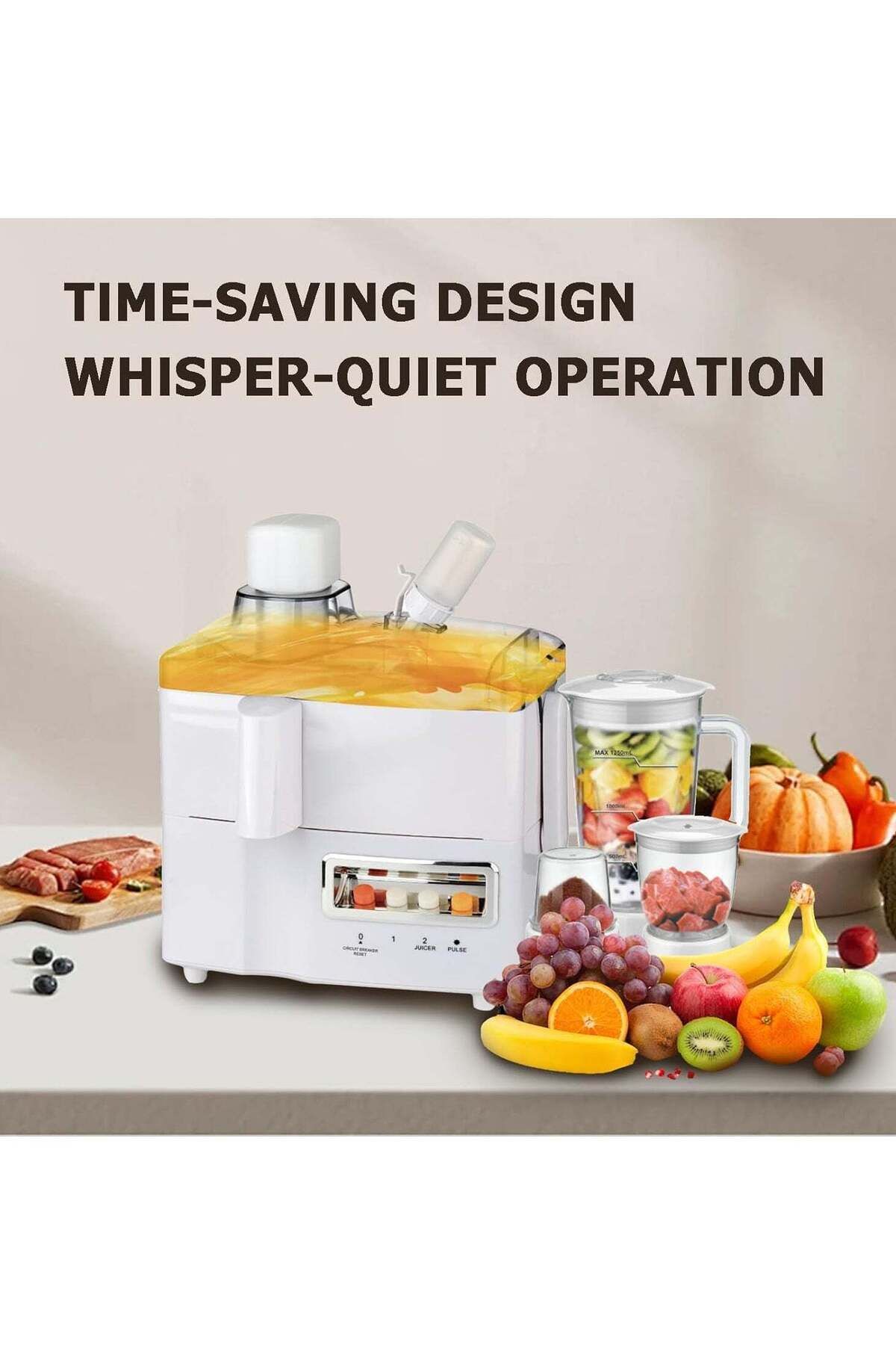 REFURA-Juicer Machines, Multifunction 4 In 1 Juicer & Blender Easy To Clean 500W Quiet Motor, Cold P 3