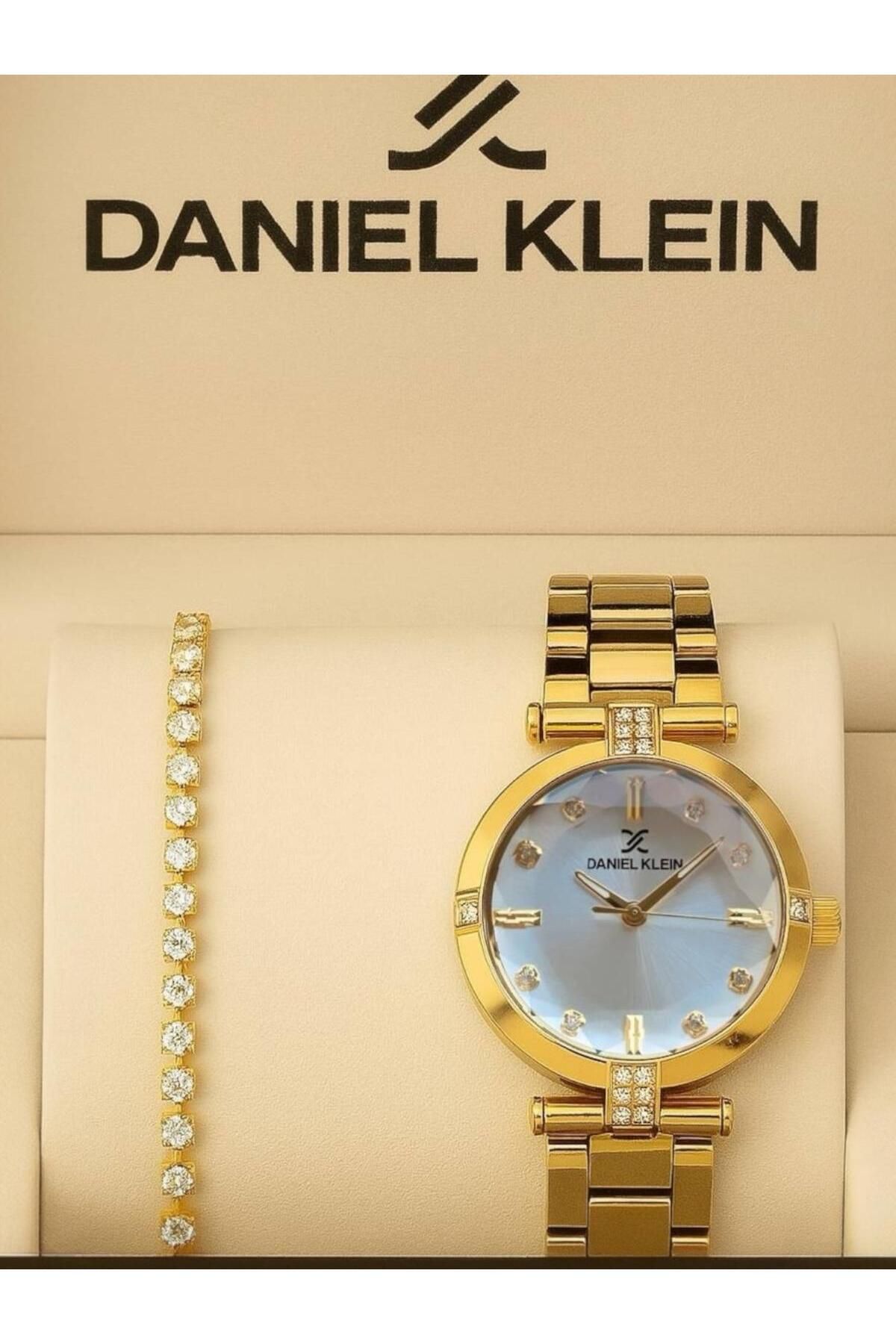 Daniel Klein Kadın Saat – Orijinal – Altın – Su Geçirmez – Garantili – Bileklikli – Hediye