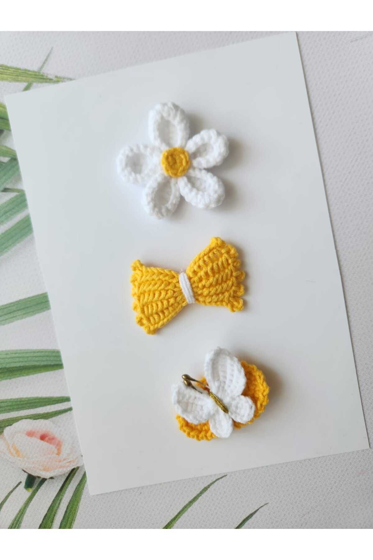 Kadın Girişimciler Atölyesi Bebek Tokası El Emeği Karma 3'lü Klips Saçsız Bebek Tokası Handmade Bebek Hediyelik