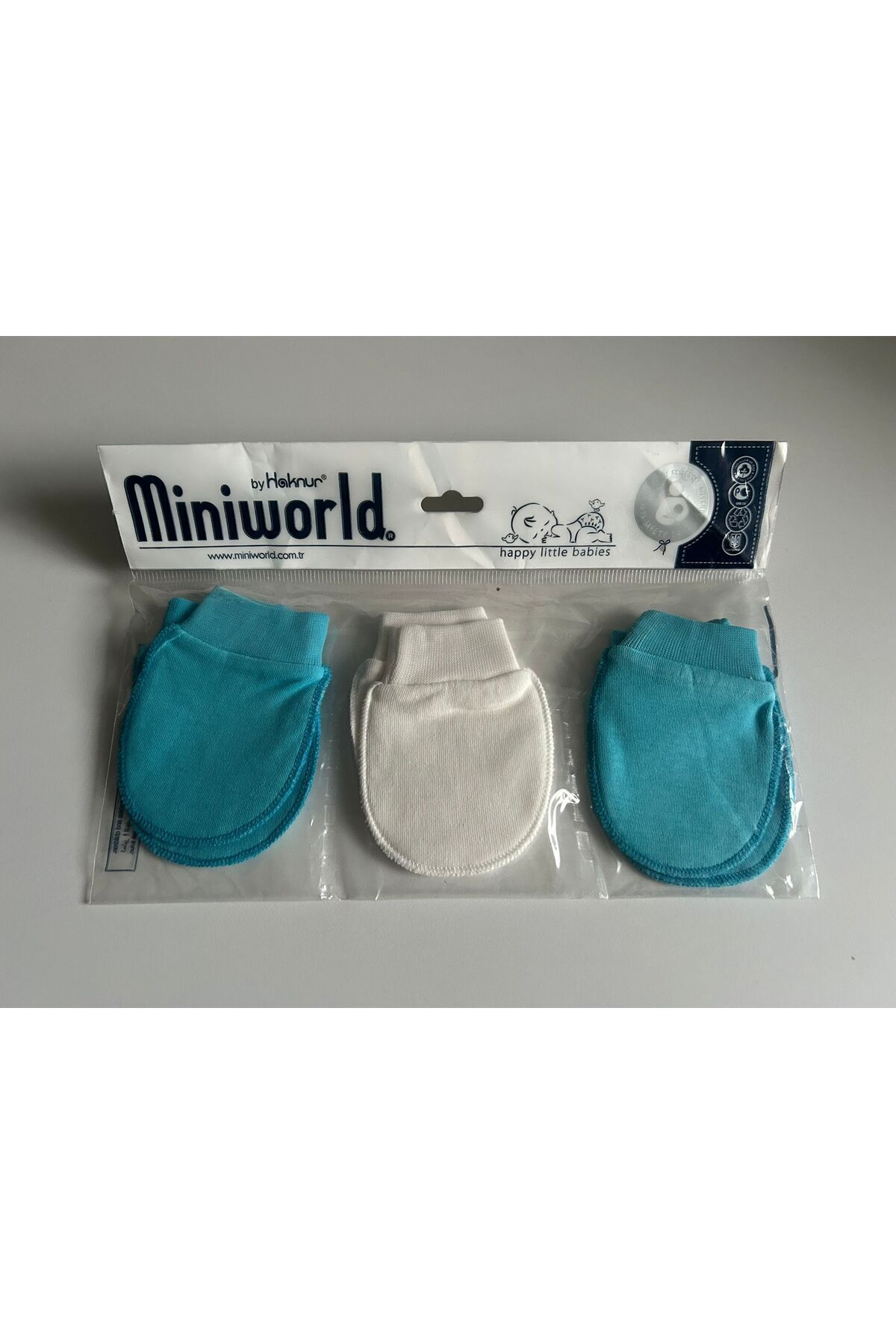 minishbabykids Yenidoğan Bebek 3 lü Çift Tırnak Eldiven Seti fotoğrafı 3 (önizleme)