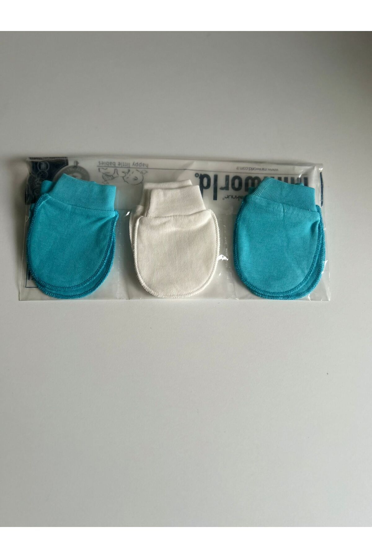 minishbabykids Yenidoğan Bebek 3 lü Çift Tırnak Eldiven Seti fotoğrafı 7 (önizleme)