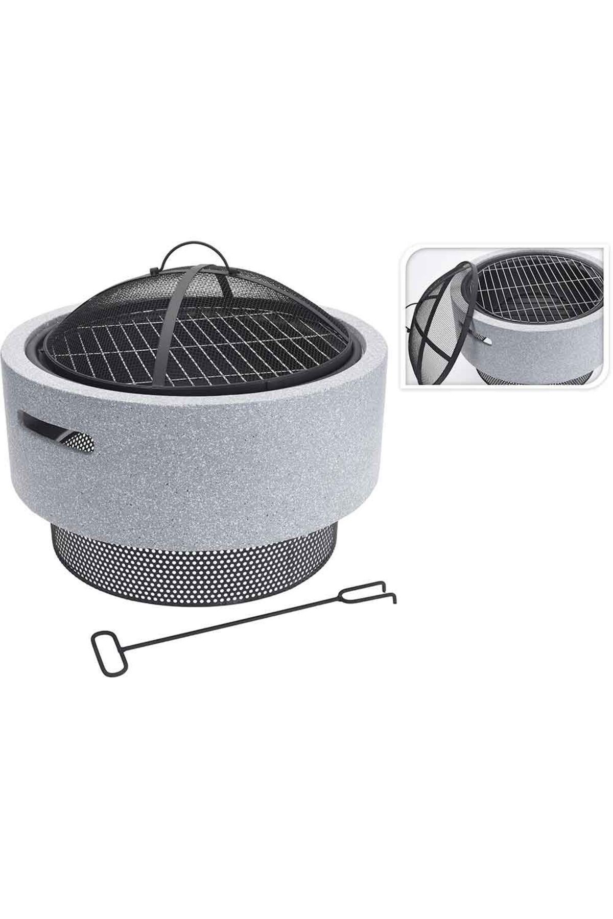 Homelux Șemineu Exterior Pentru Terasă/grădină, D 52 Cm, Gri/negru, Metal - One Size