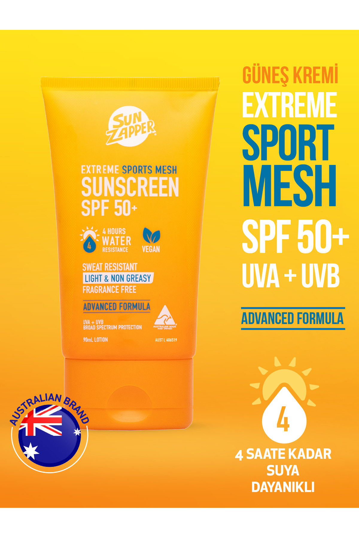 Sun Zapper Extreme Sports Mesh Güneş koruyucu Lotion 90ml - Fiyatı