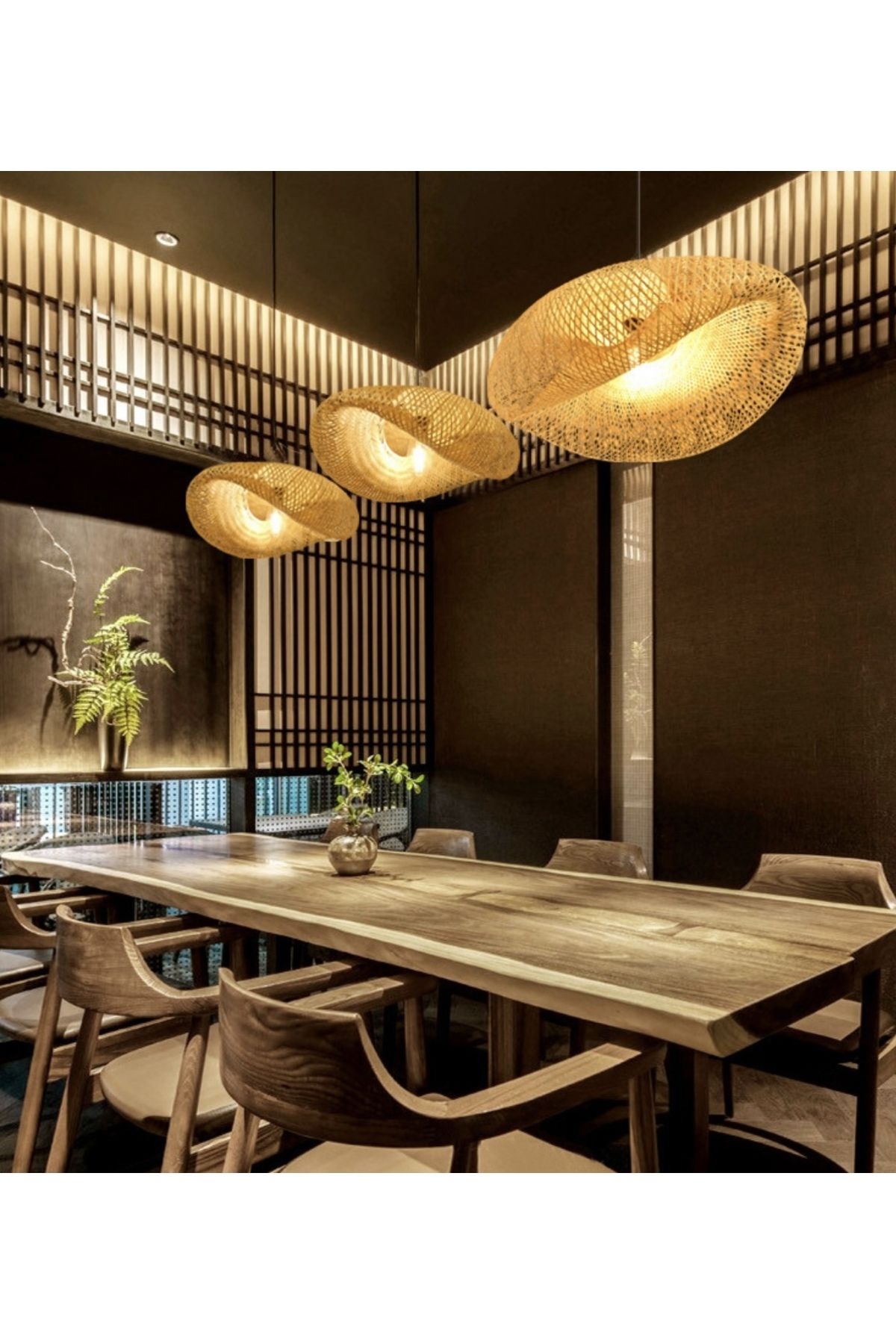 Fico Home-Design Bamboo Chandelier Wicker Chandelier Modern Nordic 1st Class Quality 400mm Diameter Add Freshness 7