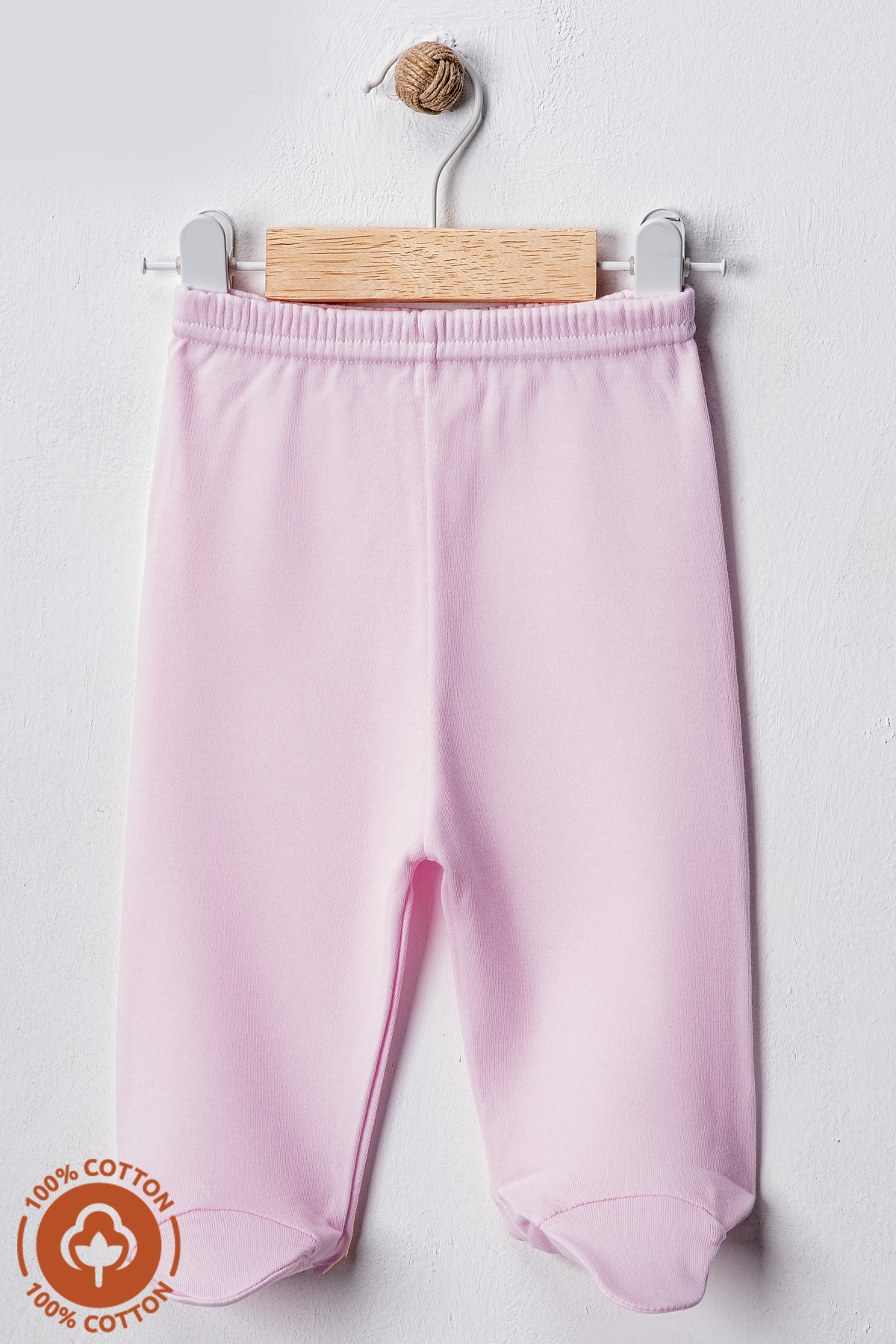 Miniel Unisex Bebek Pamuklu 0-6 Ay Patikli Bebek Pantolon 3lü Renkli Set fotoğrafı 4 (önizleme)