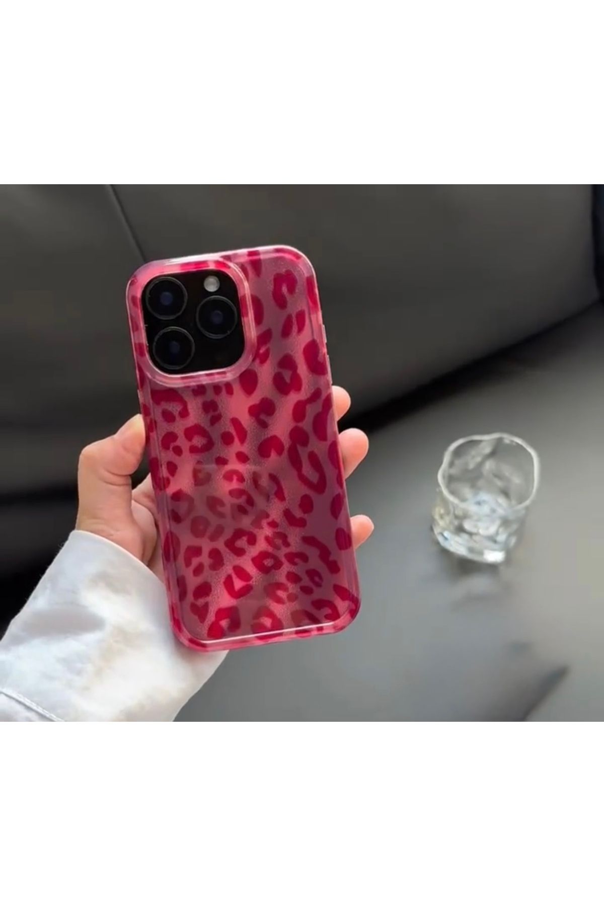 FİŞNEİLETİŞİM İPHONE 14 PRO UYUMLU PEMBE LEOPAR DESENLİ KILIF