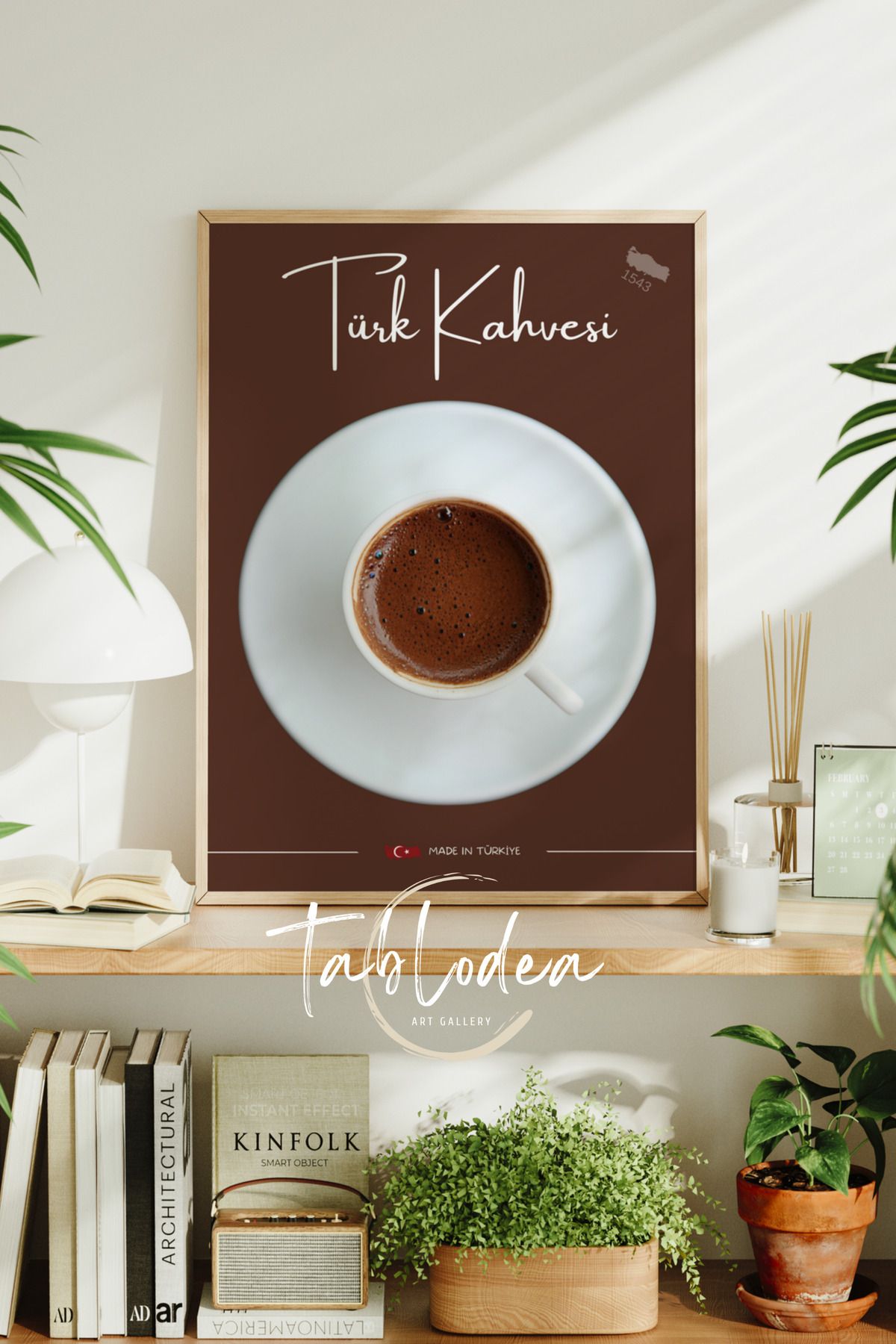 tablodea Türk Kahvesi Vintage Tasarımlı Çerçeveli Poster Tablo TD Modern Dekoratif Minimalist Mutfak Tablosu